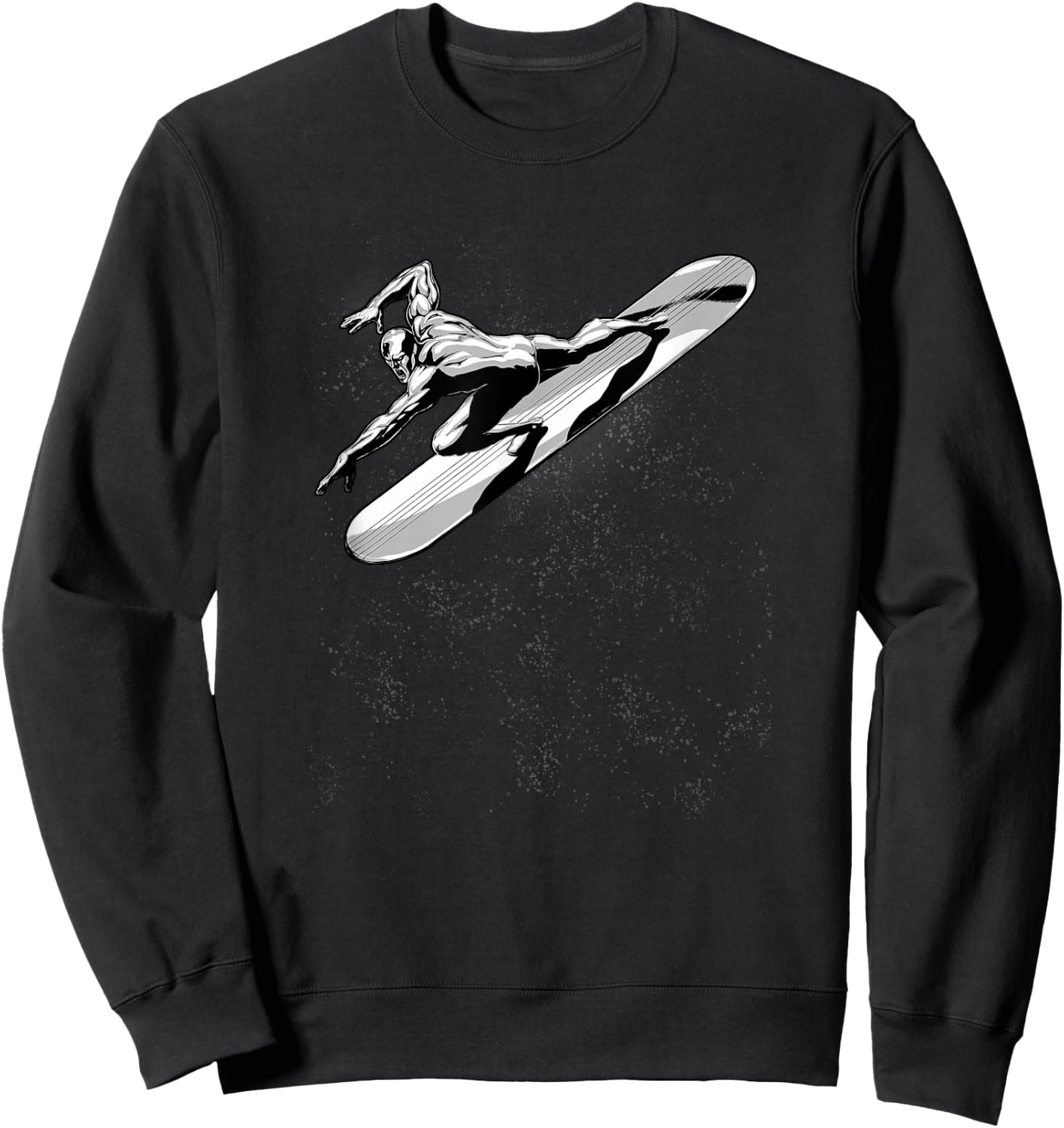 Marvel Fantastic Four Silver Surfer Space Surfing Logo Sweatshirt - Sweatshirt | Black