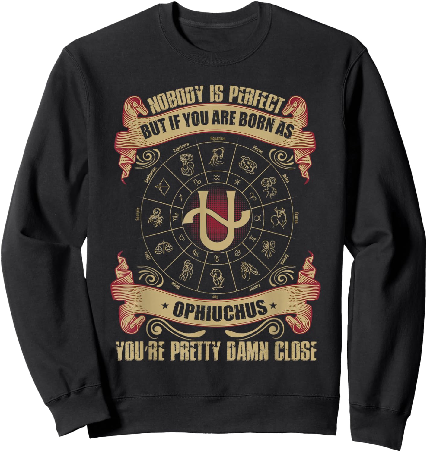 Fancy Ophiuchus November Zodiac Design Sweatshirt - Sweatshirt | Black