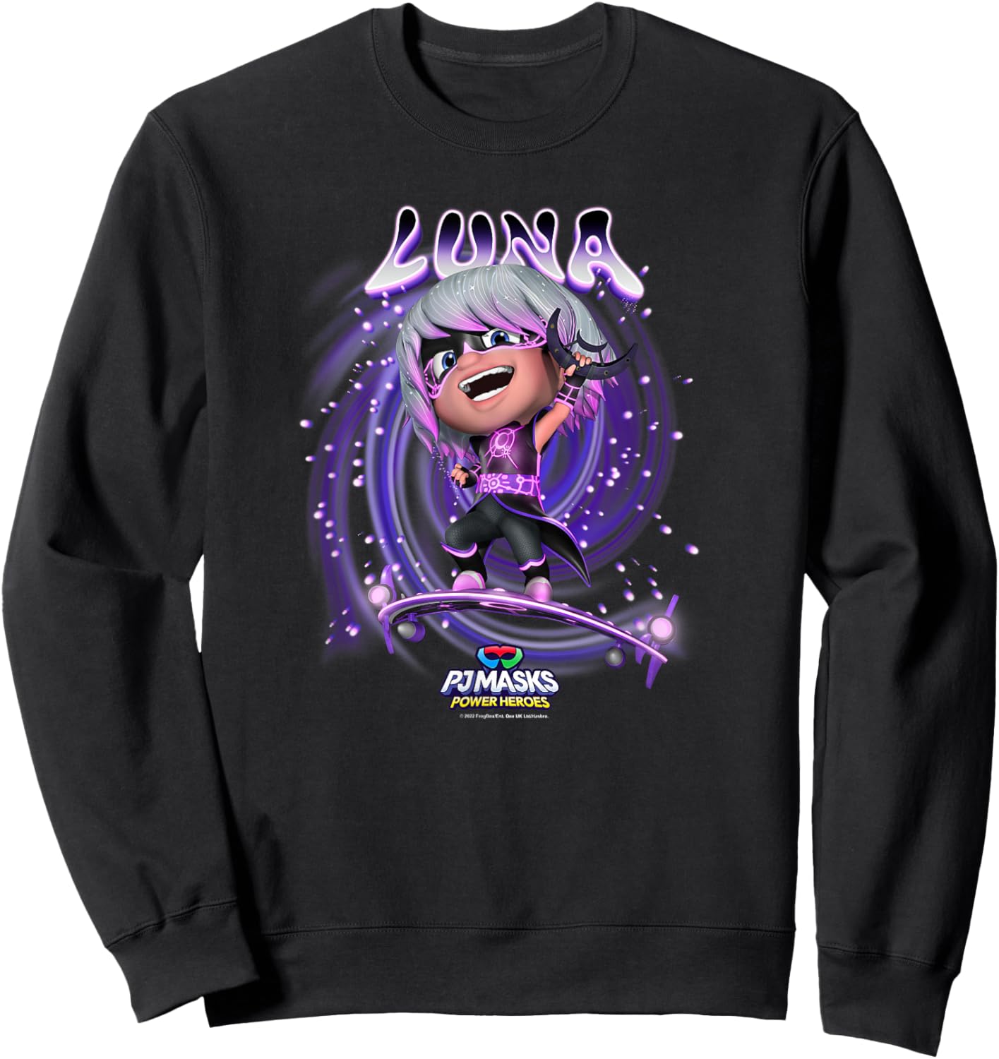 PJ Masks Luna Girl Celestial Ride Magic Villain Logo Sweatshirt - Sweatshirt | Black