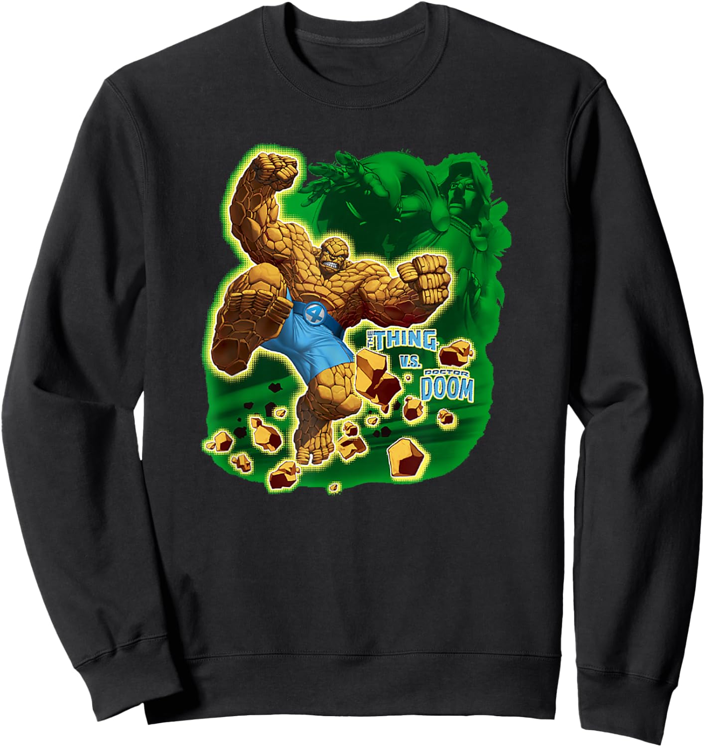 Marvel Fantastic Four The Thing Vs Doctor Doom Vintage Sweatshirt - Sweatshirt | Black