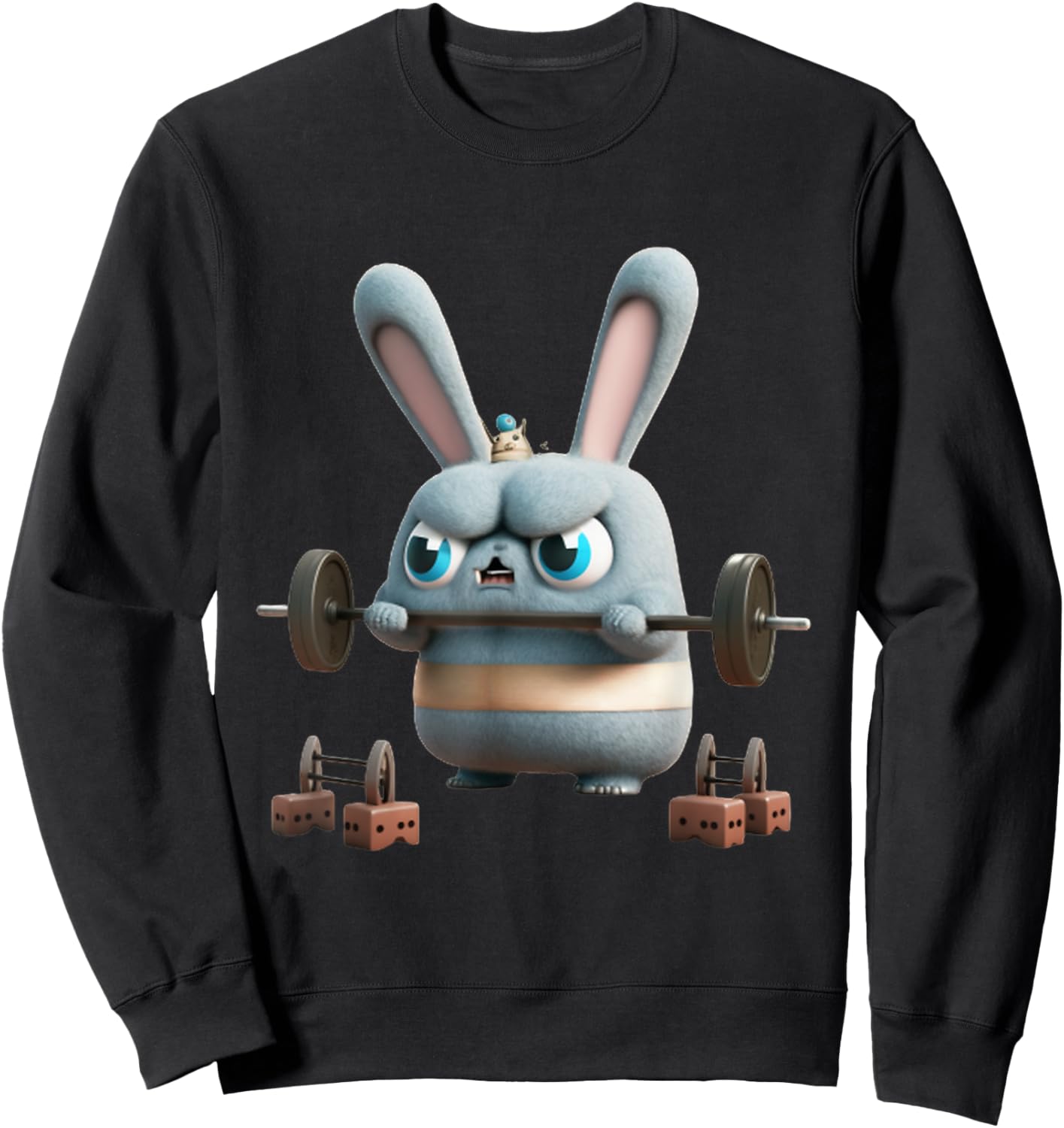 Funny Gym Workout Bunny Fitness Studio Rabbit Cardio Pump Sweatshirt - Sweatshirt | Black