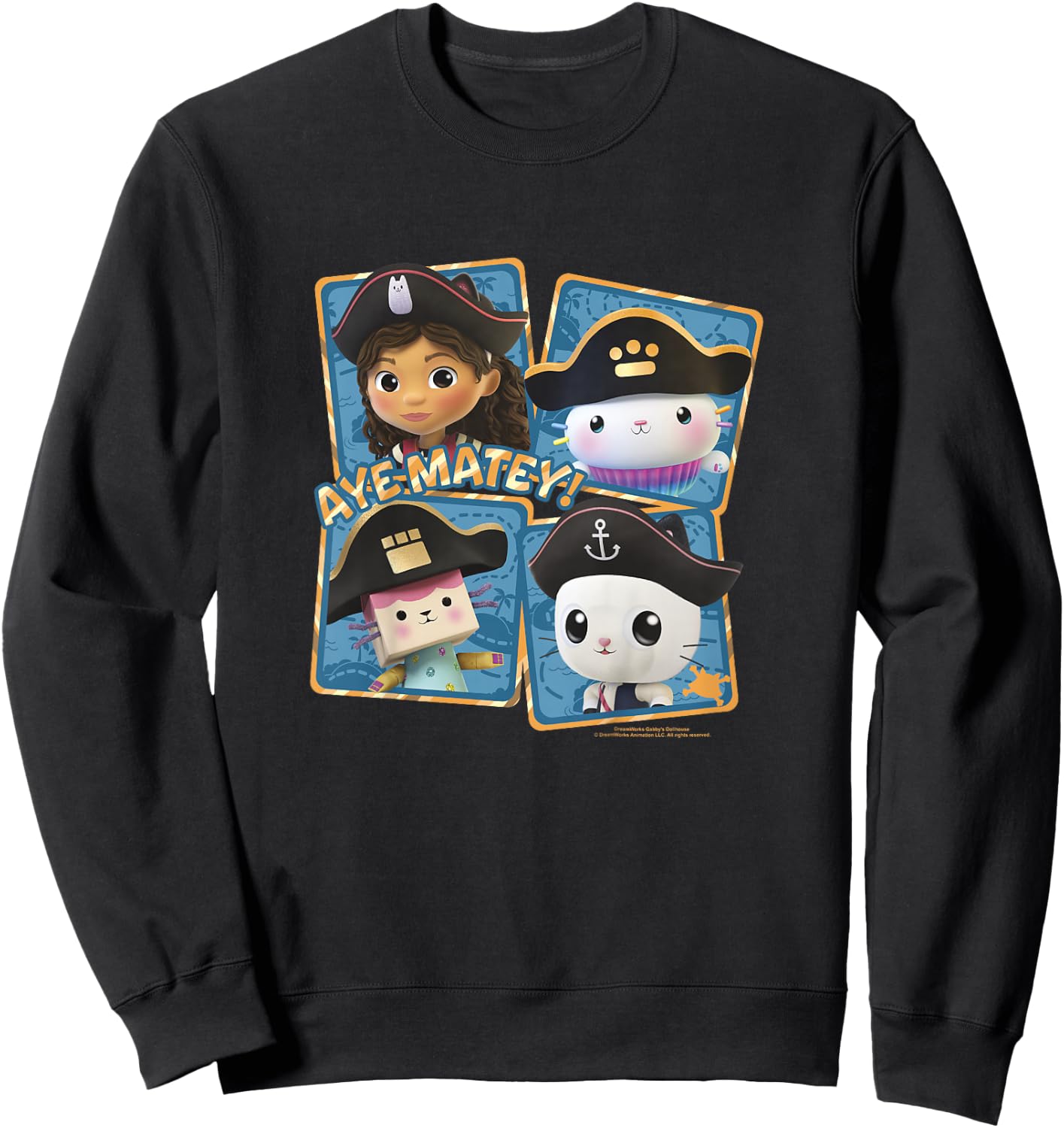 Gabby's Dollhouse Group Shot Pirates Ate Matey! Sweatshirt - Sweatshirt | Black