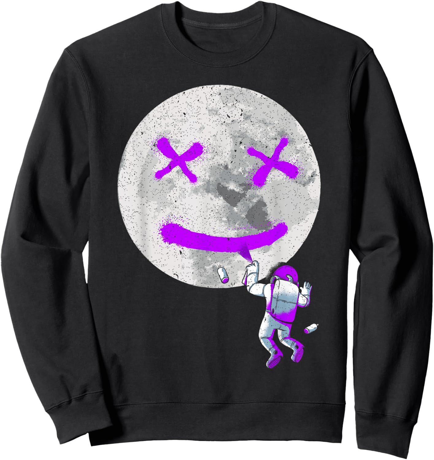 Graffiti Astronaut Spray Paint Street Art Drawing Artist Sweatshirt - Sweatshirt | Black