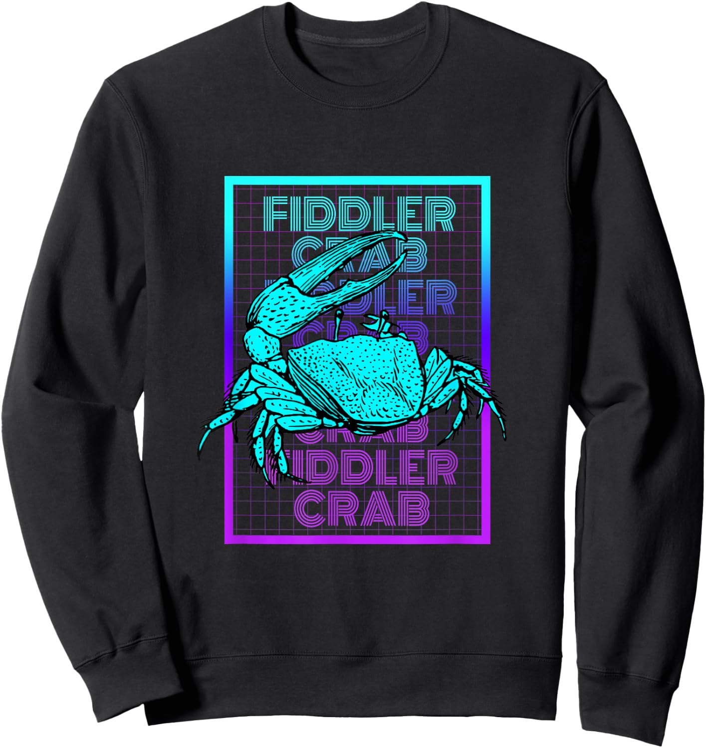Fiddler Crab Vintage Retro Fiddler Crab Sweatshirt - Sweatshirt | Black