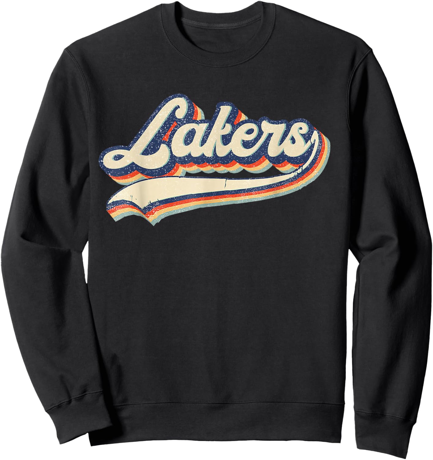 Lakers Name Vintage Retro Gift Men Women Boy Girl Sweatshirt - Sweatshirt | Black