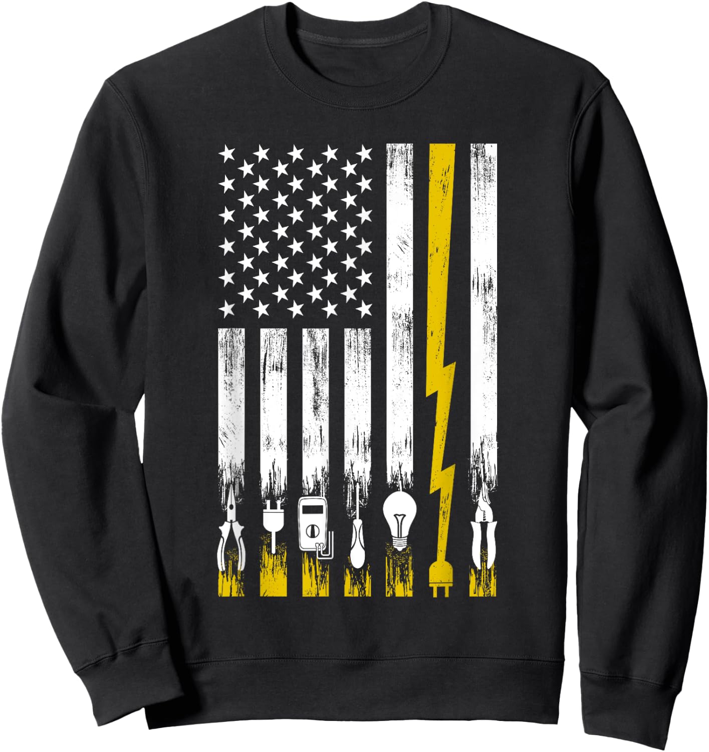 Funny Electrician Art Men Women Electrical Engineer Lineman Small Sweatshirt - Sweatshirt | Black