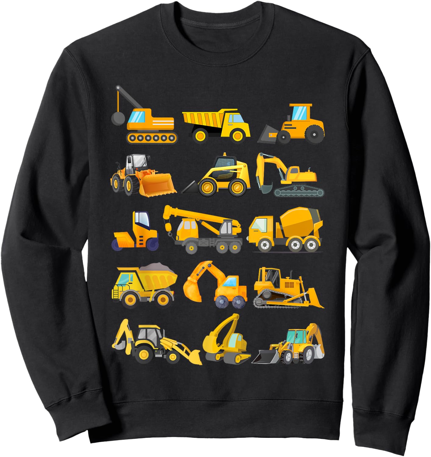 Construction Excavator Boys, Girls, Men, Women Construction Sweatshirt - Sweatshirt | Black