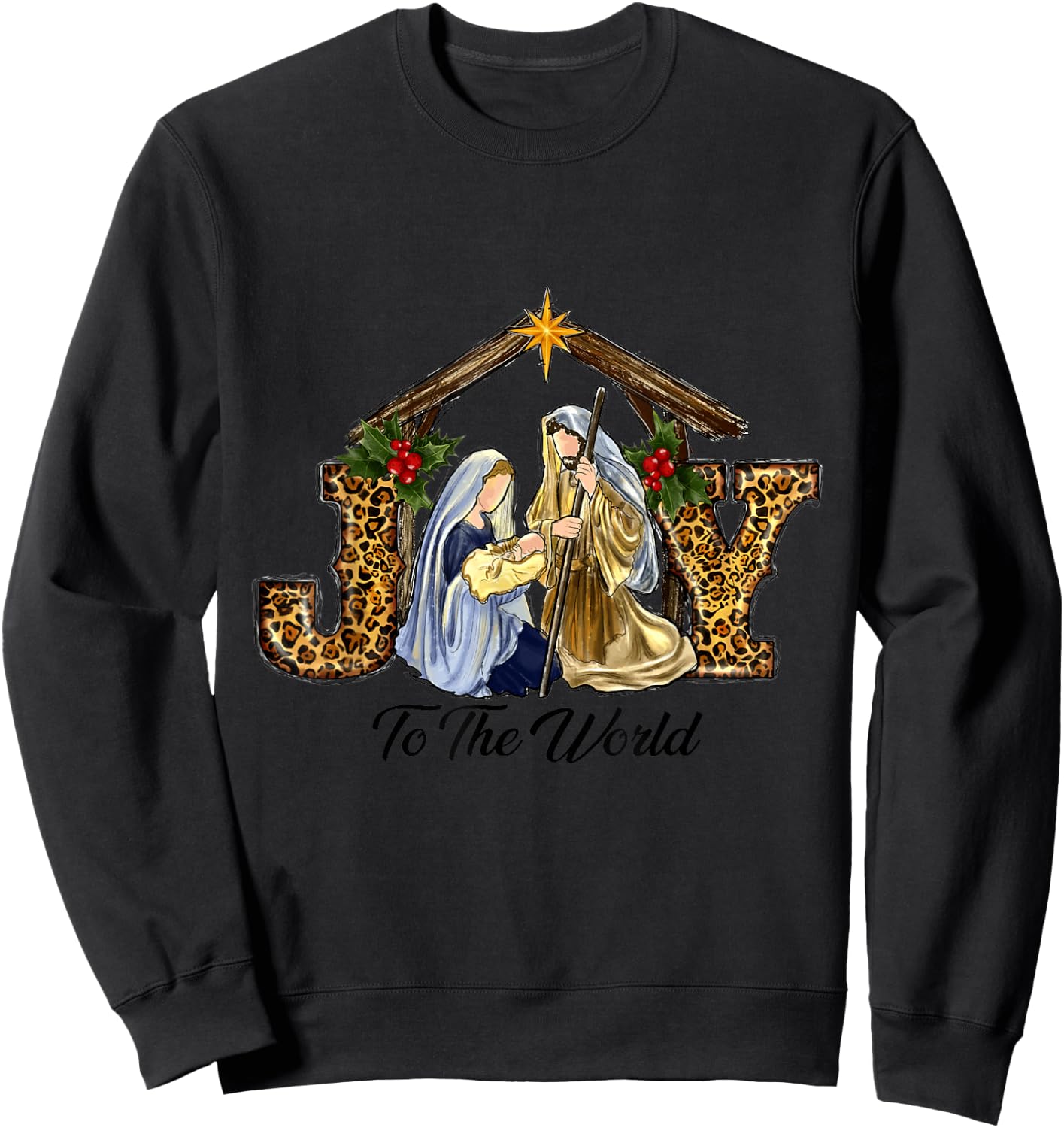 Christmas Joy To The World Baby Jesus Religious Christian Sweatshirt - Sweatshirt | Black