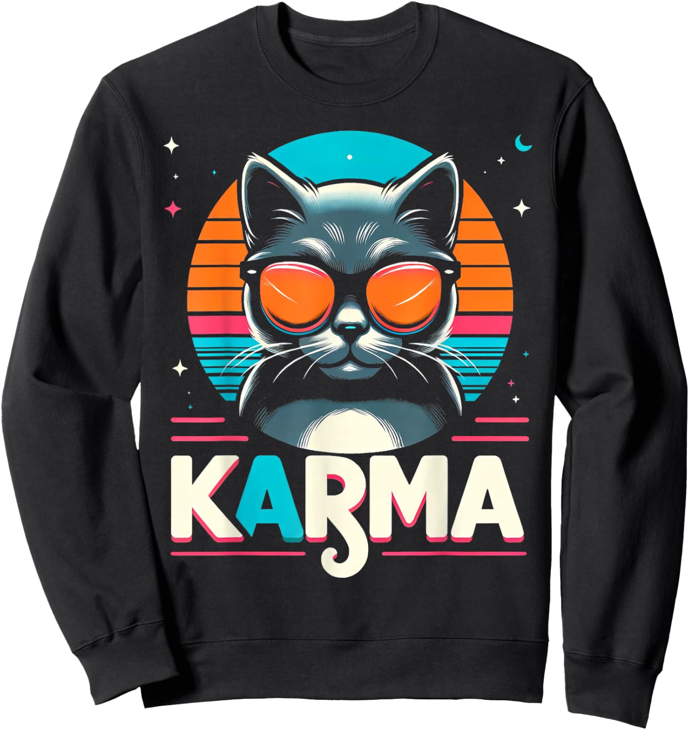 Karma Cat Women Girls Kids Sweatshirt - Sweatshirt | Black