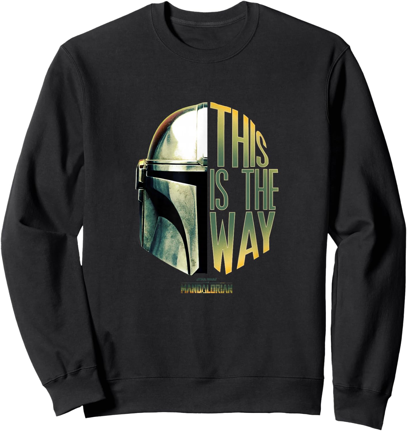 Star Wars: The Mandalorian This Is The Way Helmet Logo Stack Sweatshirt - Sweatshirt | Black