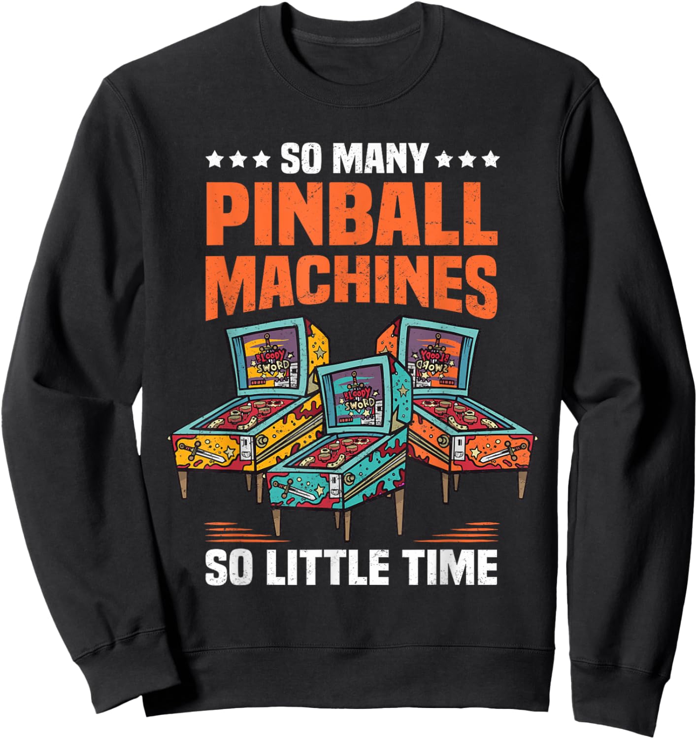 Pinball Machine Retro Gaming Pinball Sweatshirt - Sweatshirt | Black