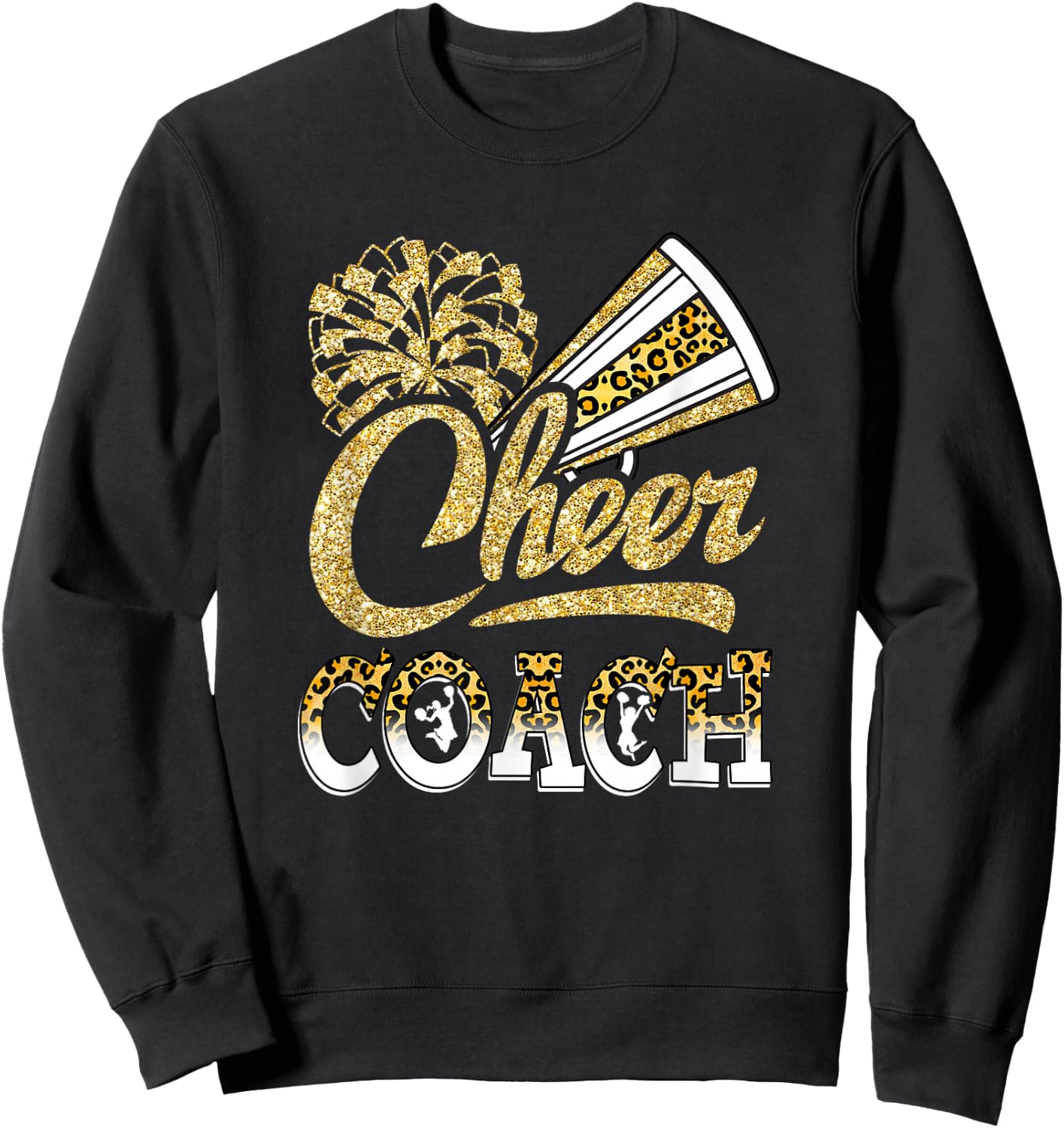 Cheer Coach Biggest Fan Cheerleader Mother's Day Sweatshirt - Sweatshirt | Black