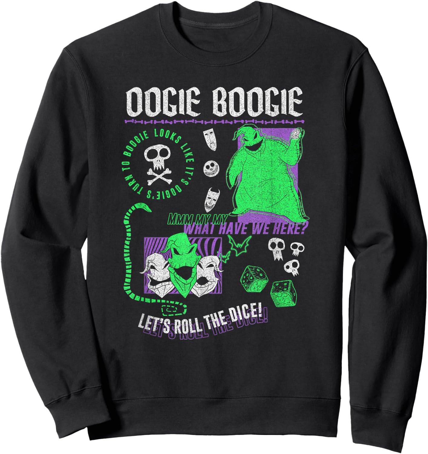 Disney The Nightmare Before Christmas Oogie Boogie Poster Sweatshirt - Sweatshirt | Black