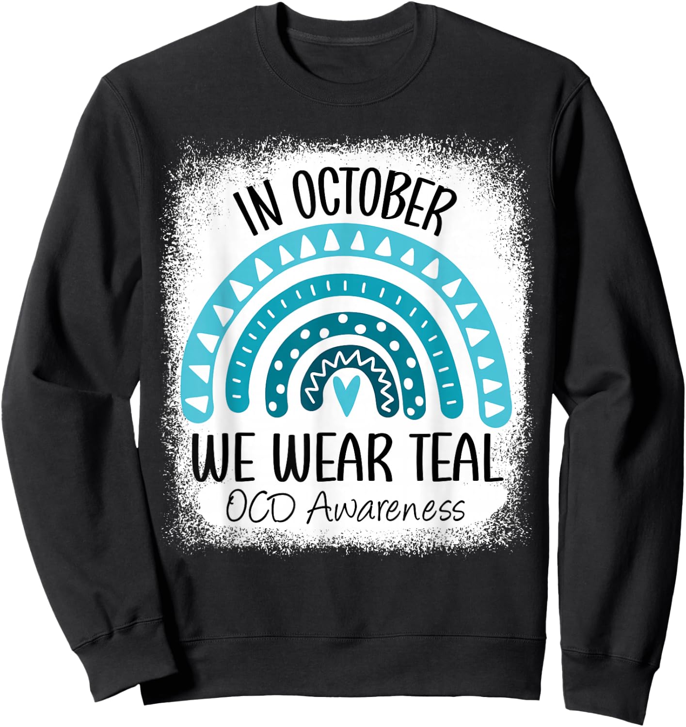 Rainbow Ribbon Obsessive-Compulsive Disorder OCD Awareness Sweatshirt - Sweatshirt | Black