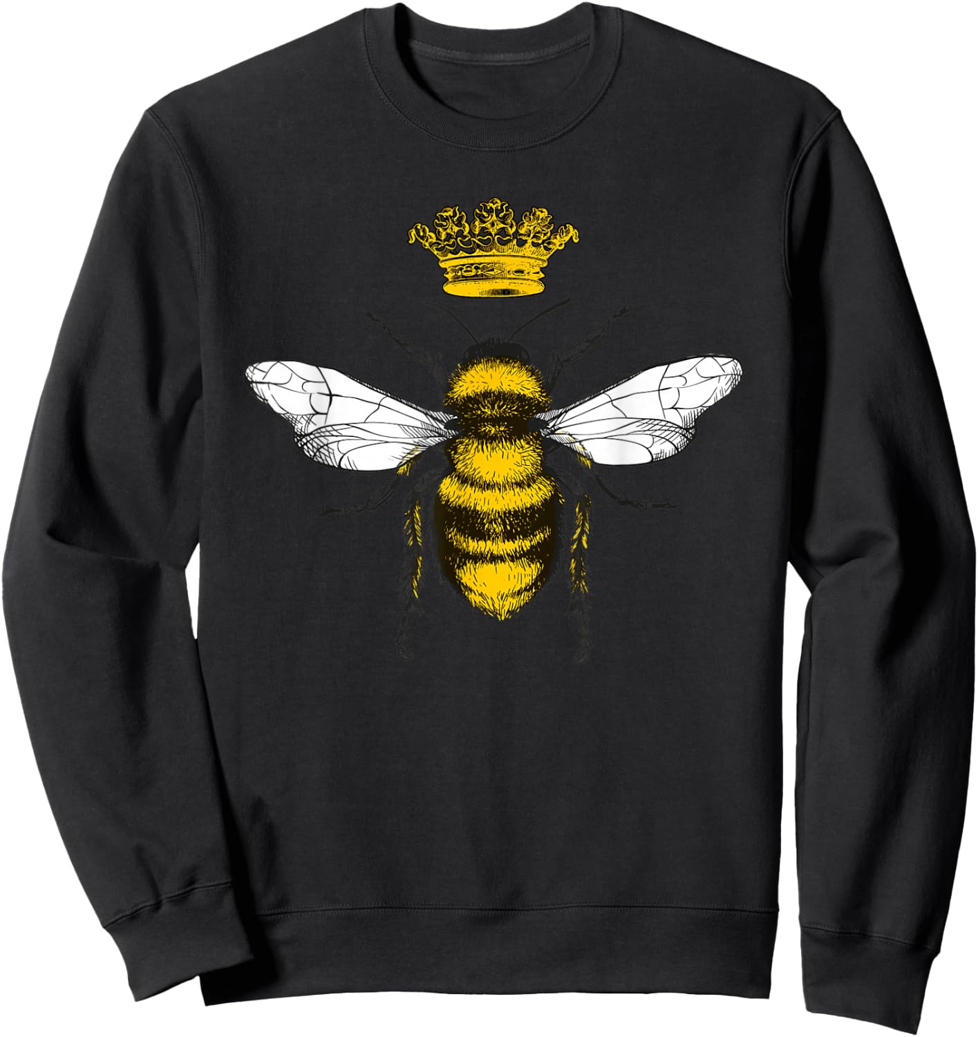 Vintage Queen Bee Shirt Women, Honey Bee Lovers Beekeeper Sweatshirt - Sweatshirt | Black