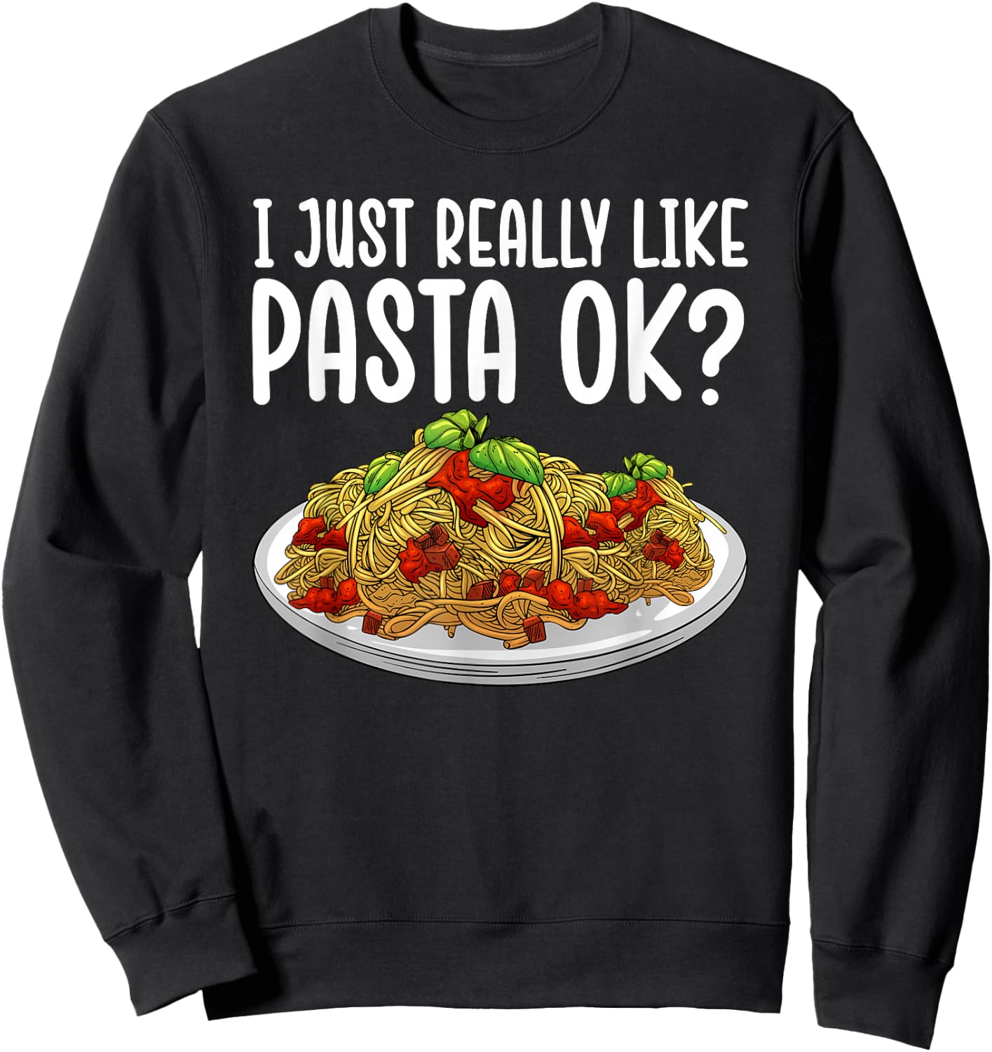 Best Pasta Art Women Kids Italian Dish Pasta Lover Sweatshirt - Sweatshirt | Black