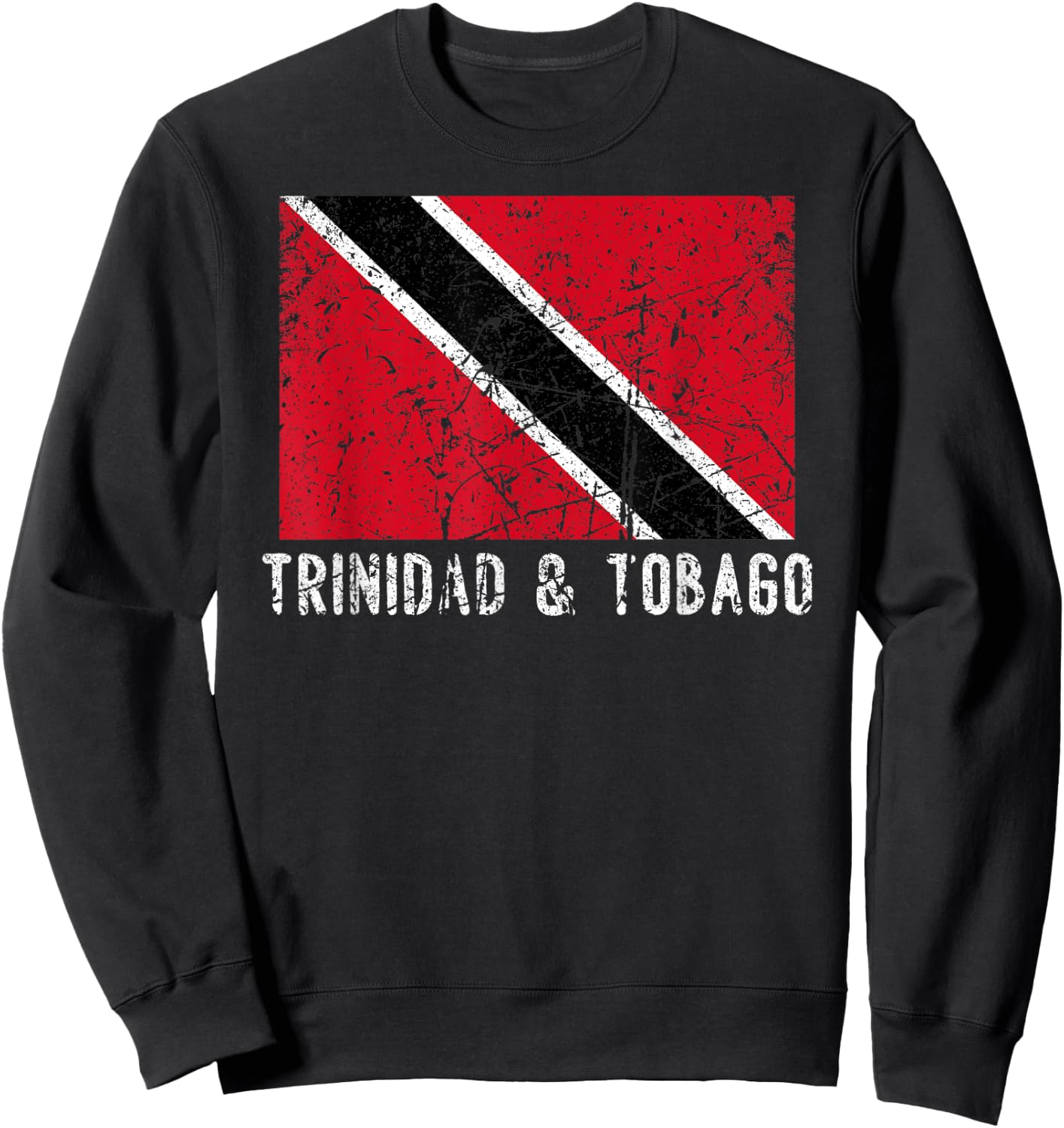 Trinidad And Tobago Distressed Caribbean Men Women Kids Sweatshirt - Sweatshirt | Black