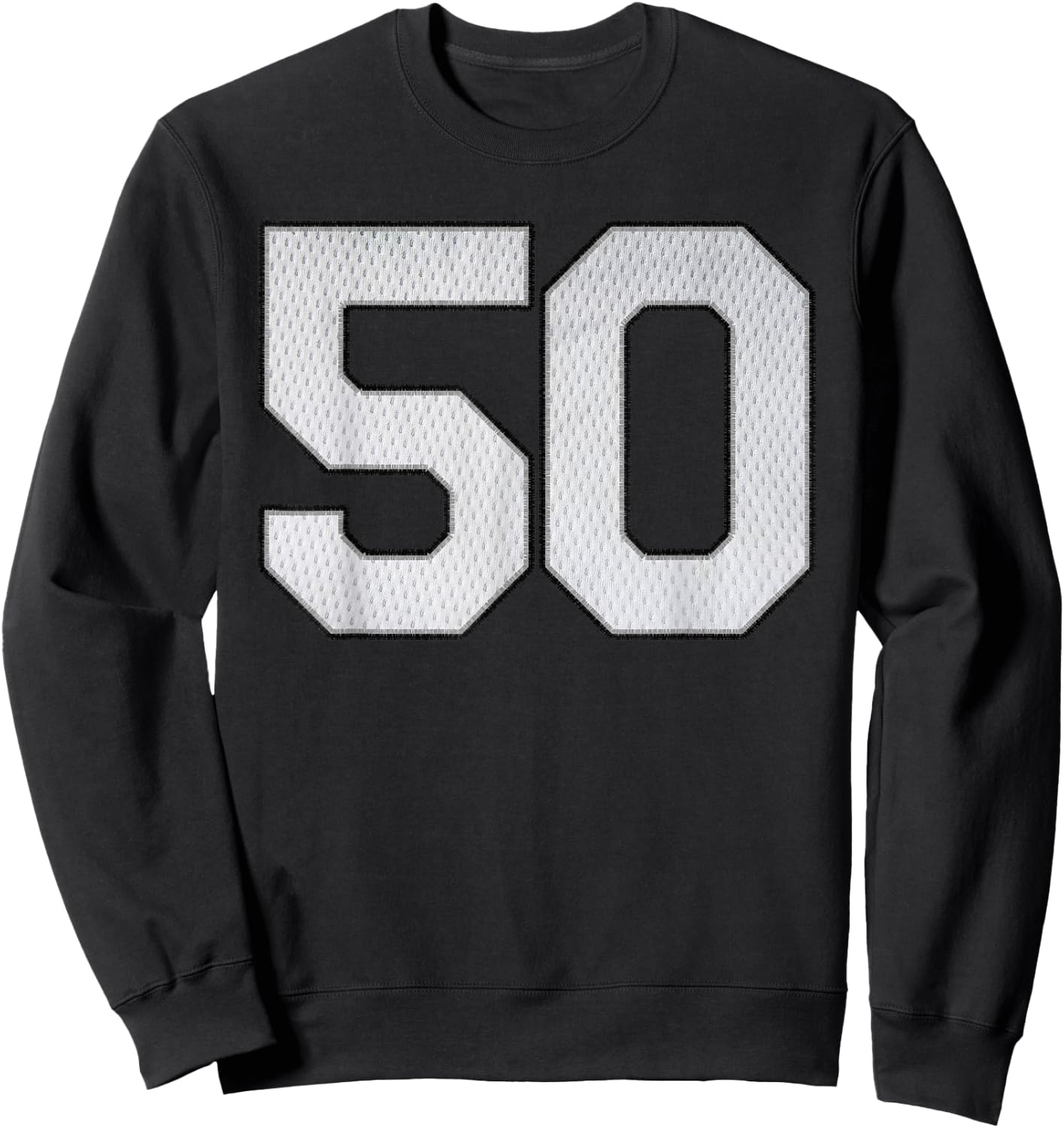 White Jersey Number 50 Athlete Sports Supporter Fanwear Sweatshirt - Sweatshirt | Black