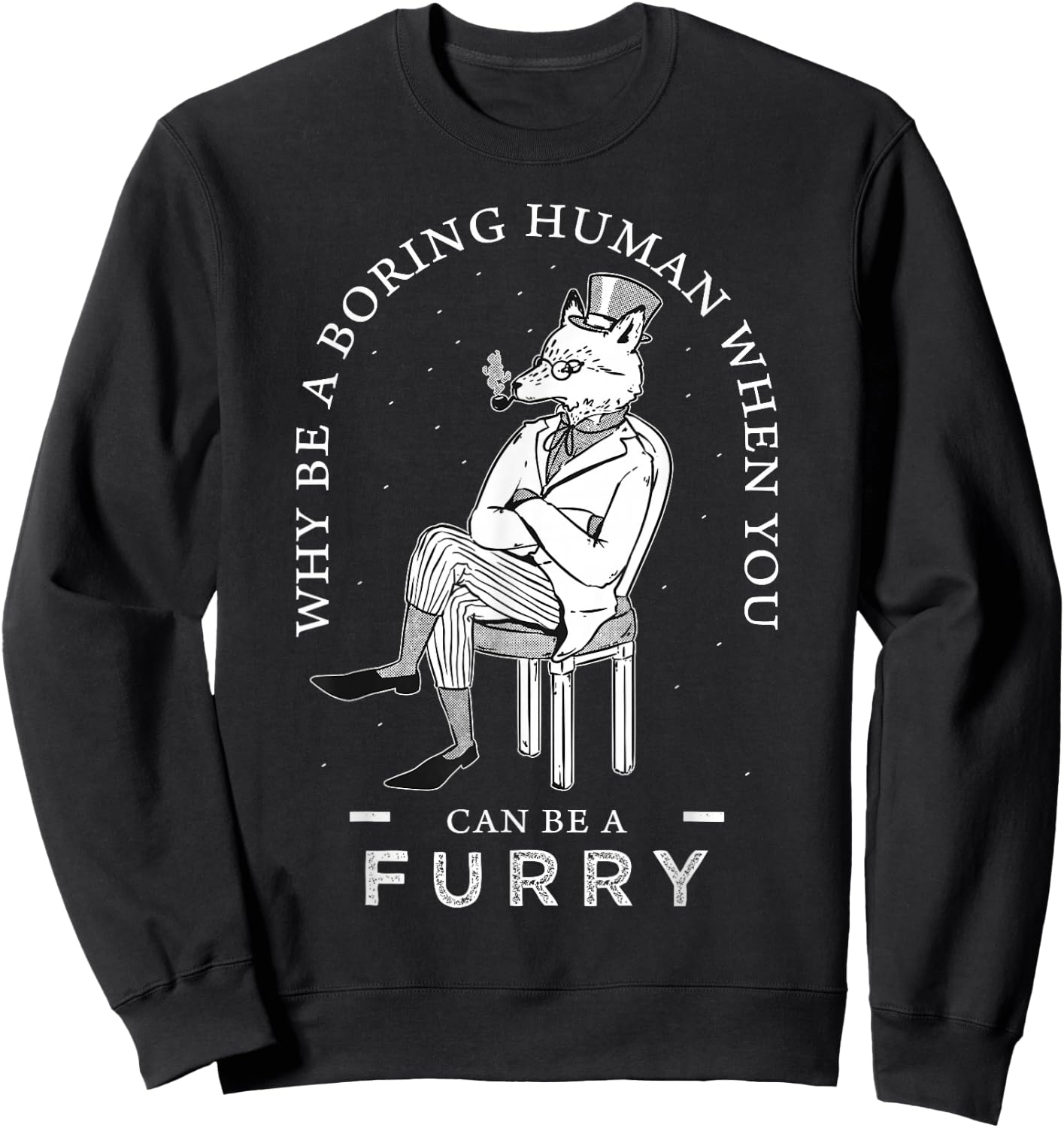 Anthropomorphic Fox Fursona Furry Fandom Fursuit Sweatshirt - Sweatshirt | Black