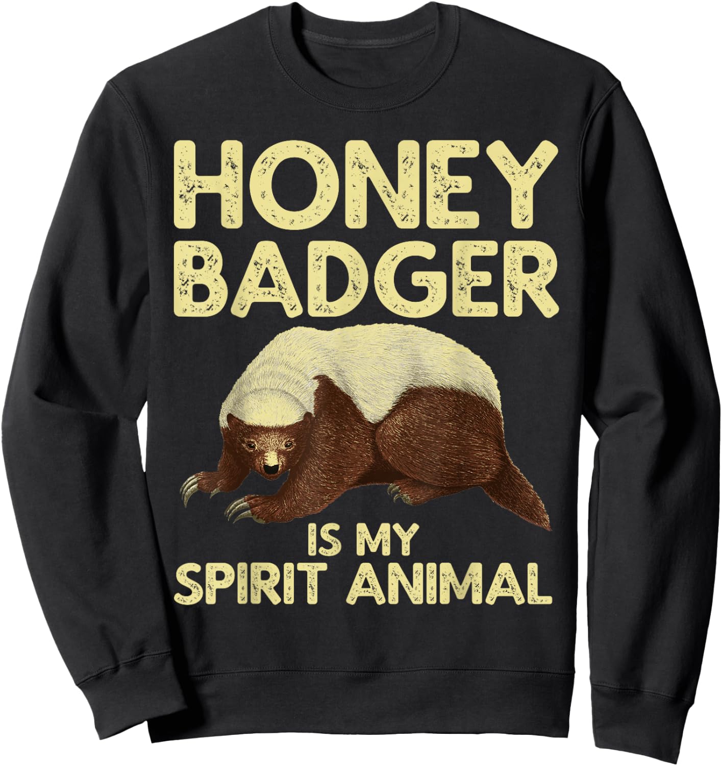 Cool Honey Badger Women Spirit Animal Lover Wildlife Sweatshirt - Sweatshirt | Black