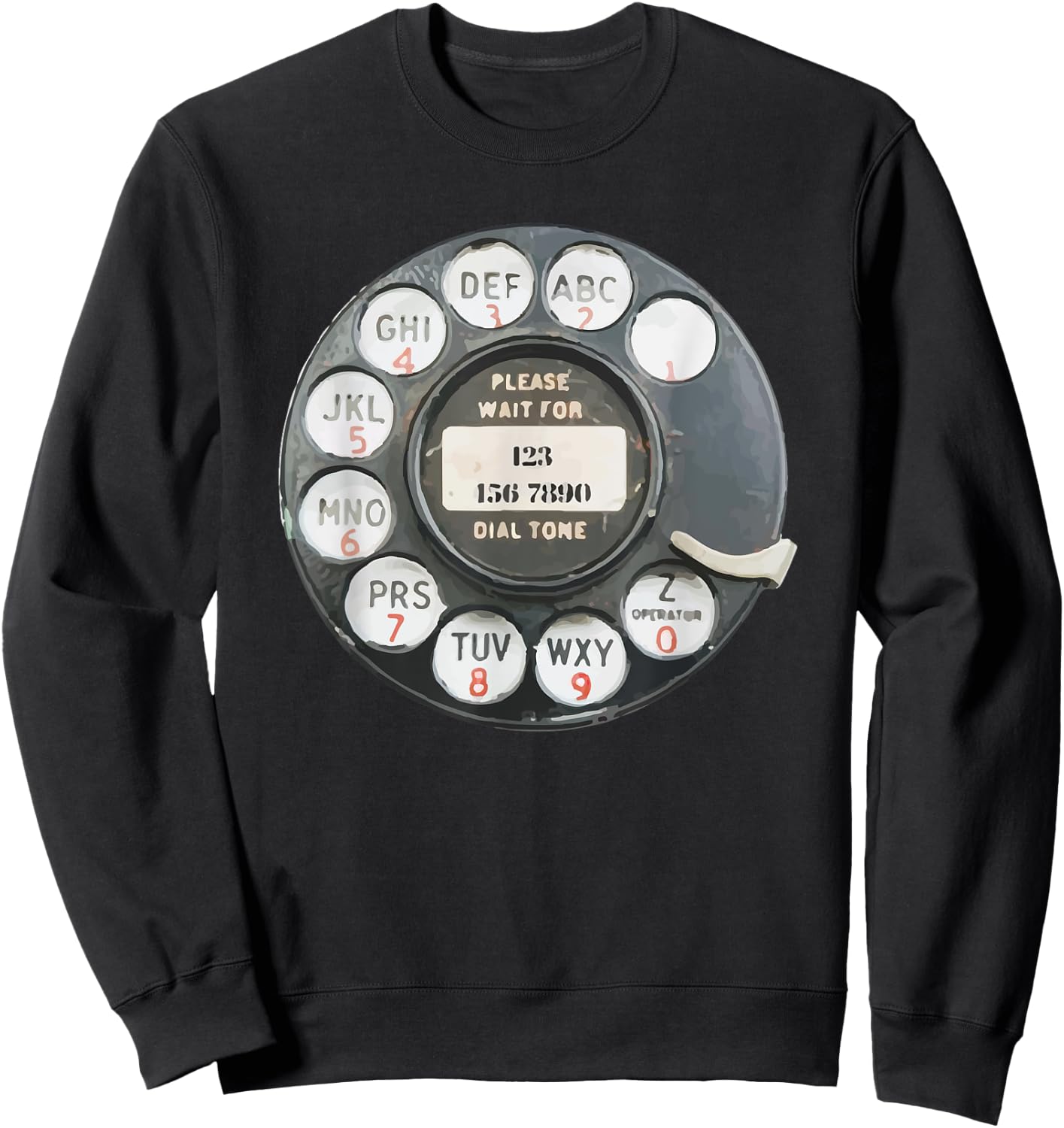 Vintage Retro Rotary Dial Phone Graphic Art Sweatshirt - Sweatshirt | Black