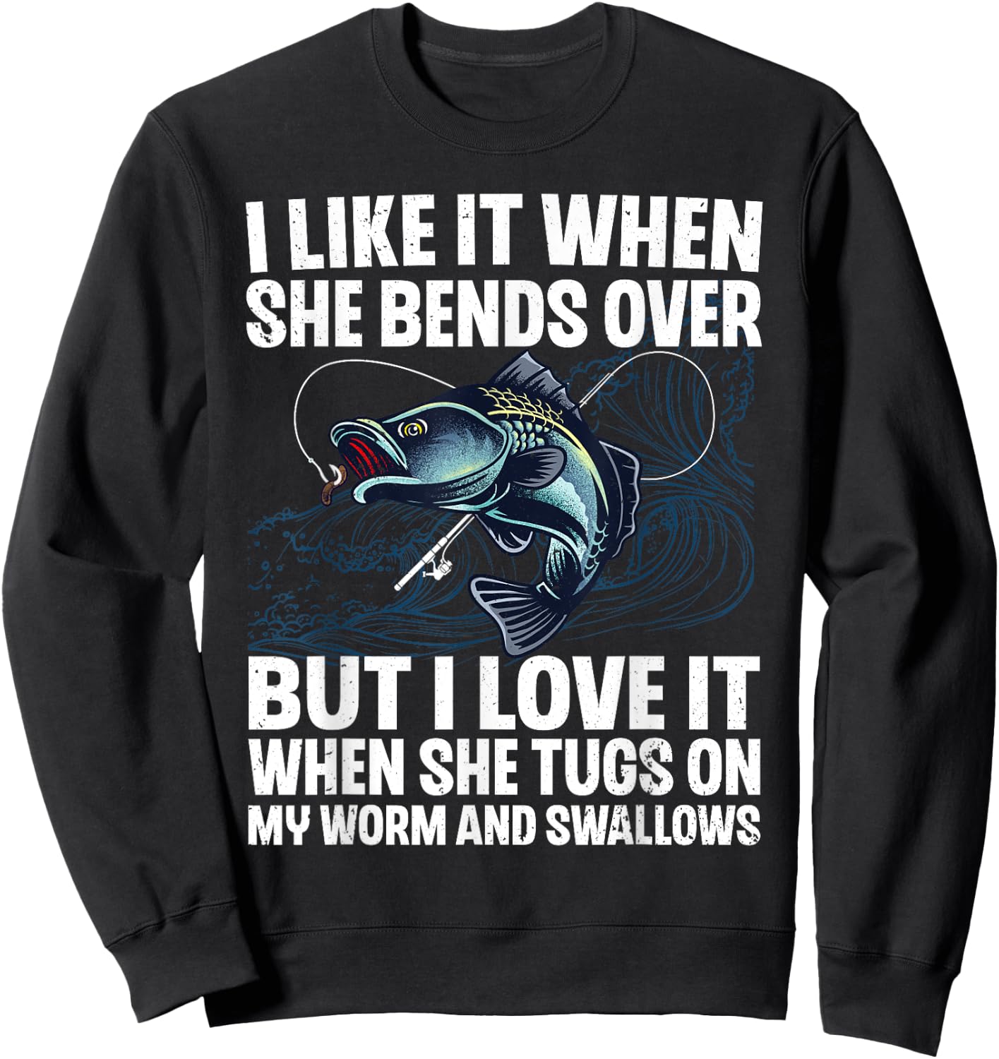Funny Fishing Design Women Fishing Fish Fisherman Sweatshirt - Sweatshirt | Black