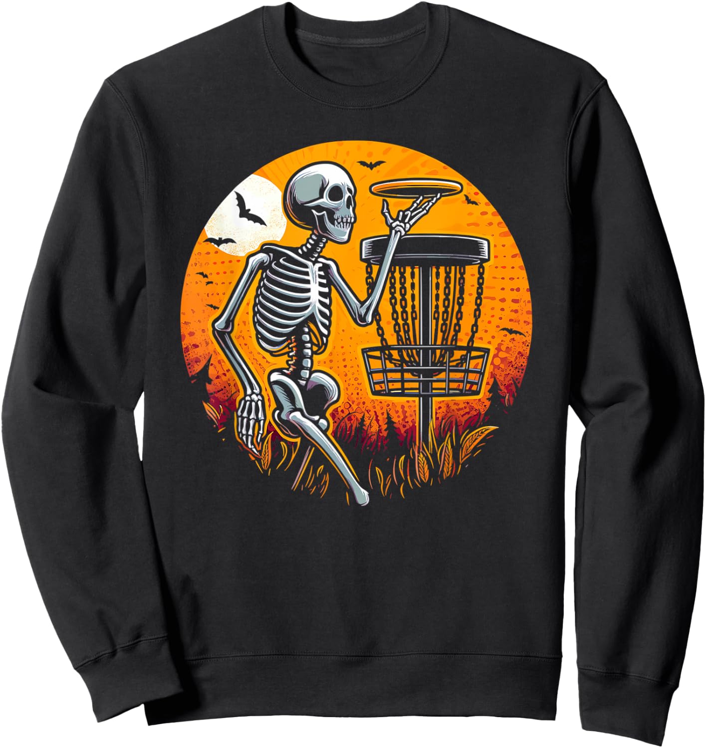 Halloween Disc Golf Disc Golfer Men Women Kids Sweatshirt - Sweatshirt | Black