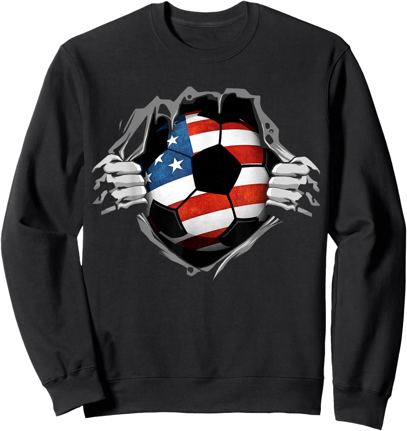 USA Soccer Ball Jersey US Support Sweatshirt - Sweatshirt | Black