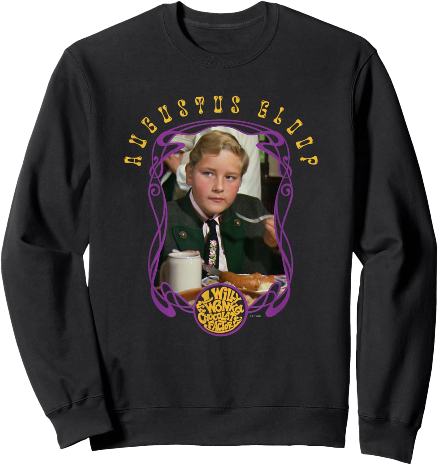 Willy Wonka & The Chocolate Factory Augustus Gloop Portrait Sweatshirt - Sweatshirt | Black