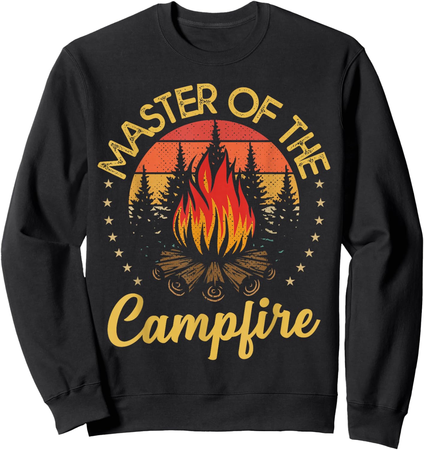 Funny Camping and Hiking Gifts Master of the Campfire Vintage Camping Lovers Sweatshirt - Sweatshirt | Black