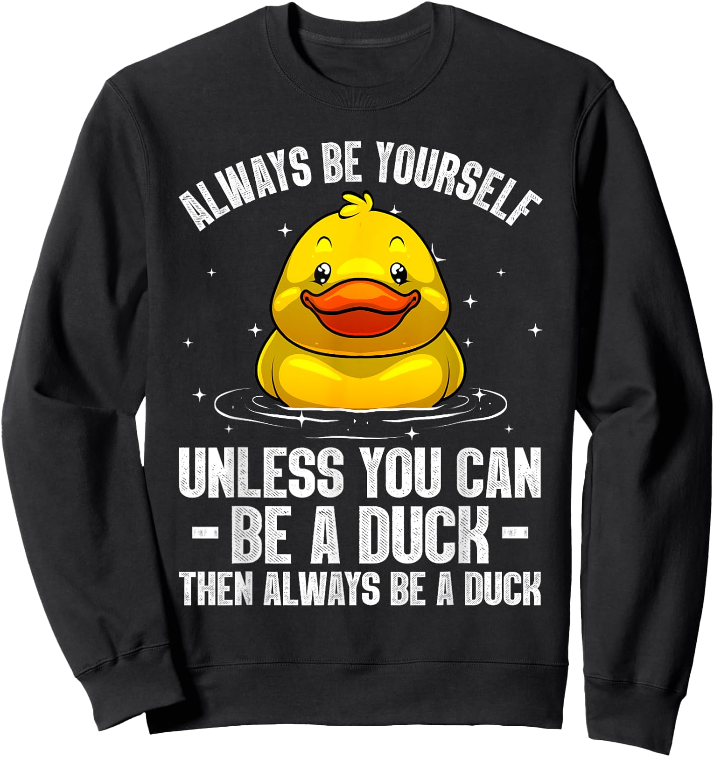 Cute Duck Women Kids Aquatic Bird Rubber Duck Lovers Sweatshirt - Sweatshirt | Black