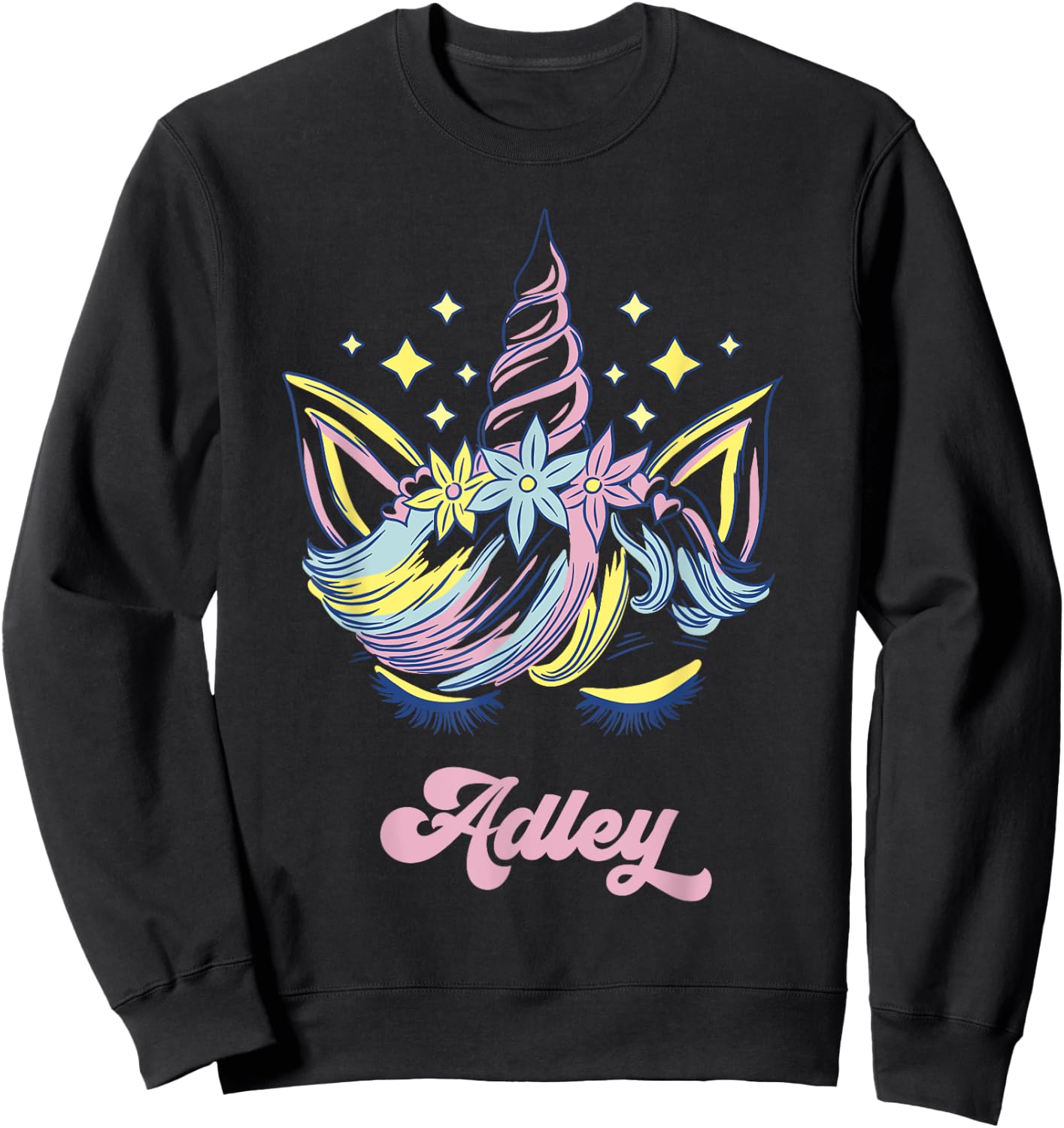 Adley Merch Unicorn Design Sweatshirt - Sweatshirt | Black