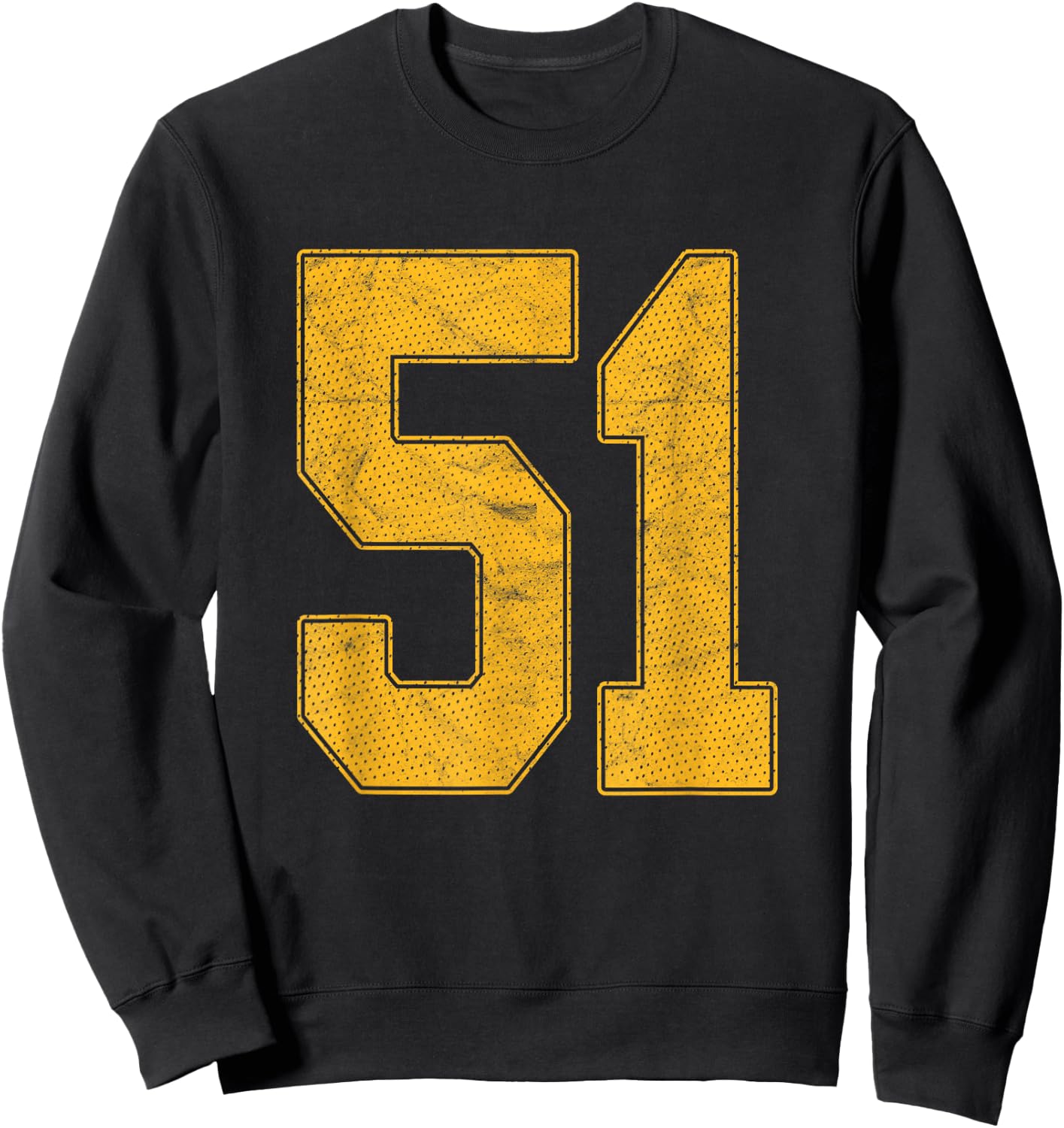Number 51 Numbered Uniform Sports Team Jersey 51st Birthday Sweatshirt - Sweatshirt | Black
