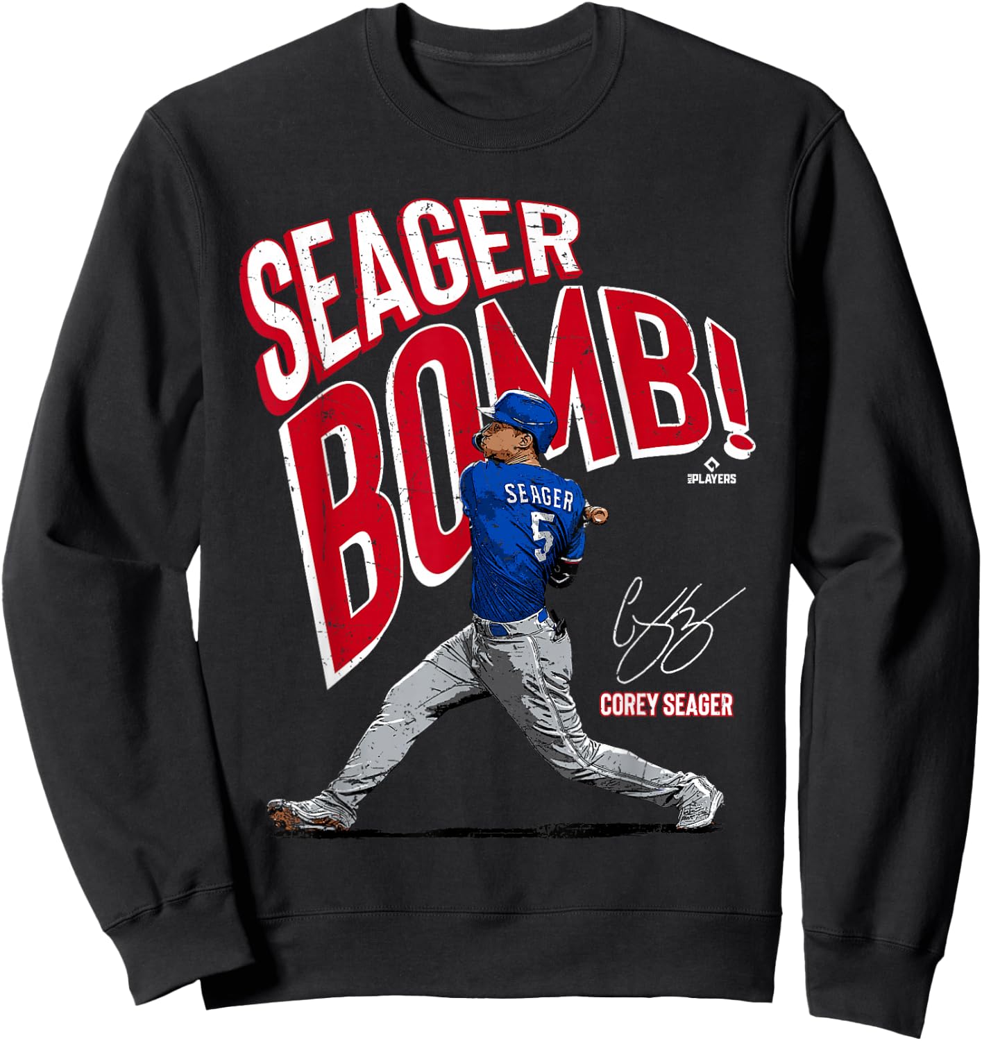 Seagerbomb Corey Seager Texas MLBPA Sweatshirt - Sweatshirt | Black