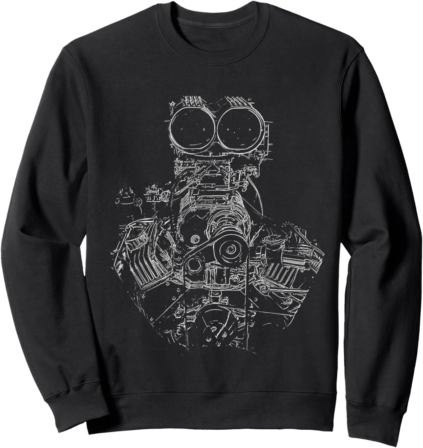 Vintage Hot Rod Engine Sweatshirt - Sweatshirt | Black