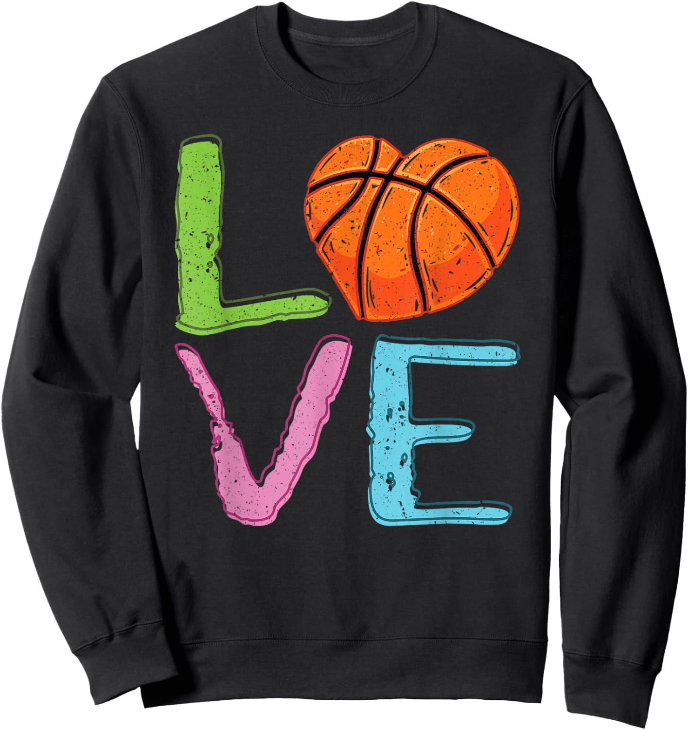 Love Basketball Cute Women Girls Basketball Lover Sweatshirt - Sweatshirt | Black