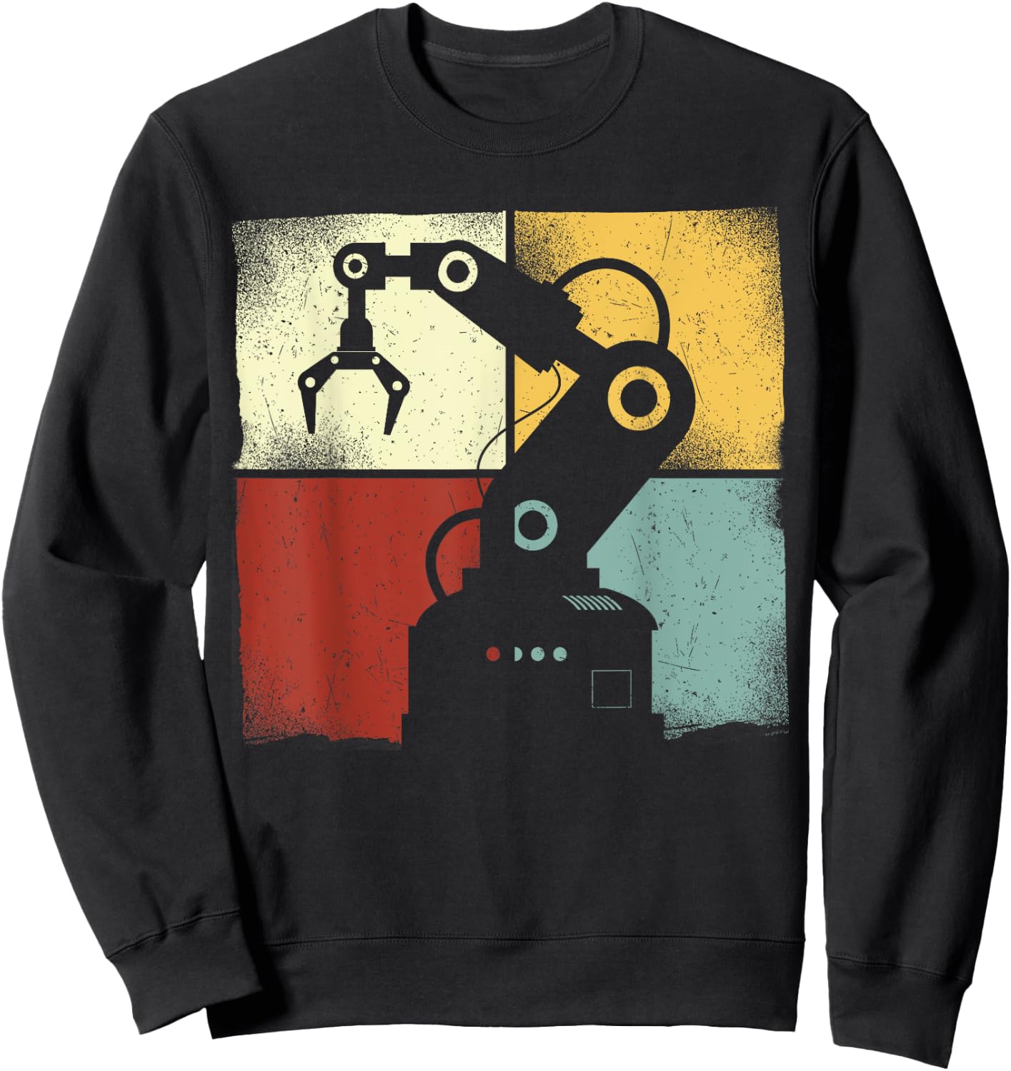 Robot Robotics Engineer Retro Vintage Sweatshirt - Sweatshirt | Black