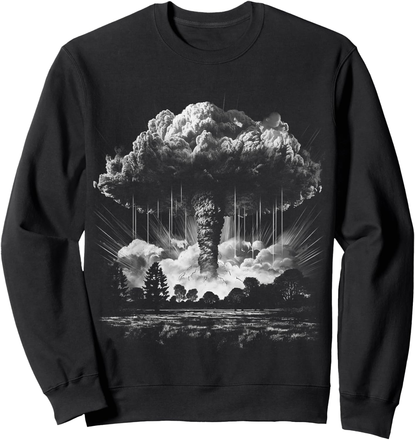 Atomic Bomb Nuclear Fission Nuke Mushroom Cloud Vintage Sweatshirt - Sweatshirt | Black