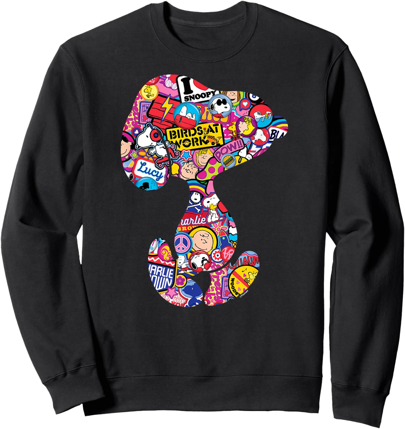 Peanuts - Snoopy Silhoutte Pattern Sweatshirt - Sweatshirt | Black