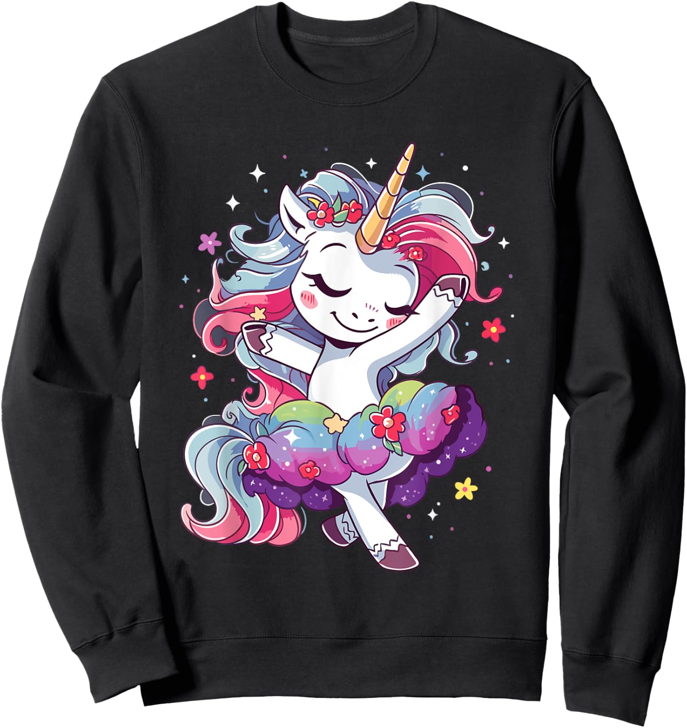Ballet Dancer Unicorn Outfit Ballerina Dance For Girls Sweatshirt - Sweatshirt | Black