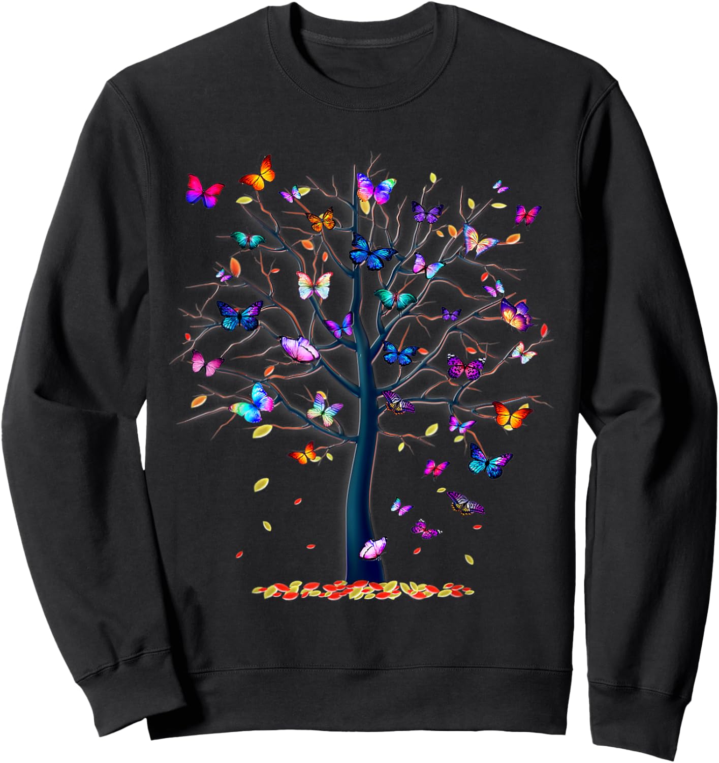 Butterfly Tree Beautiful Sweatshirt - Sweatshirt | Black