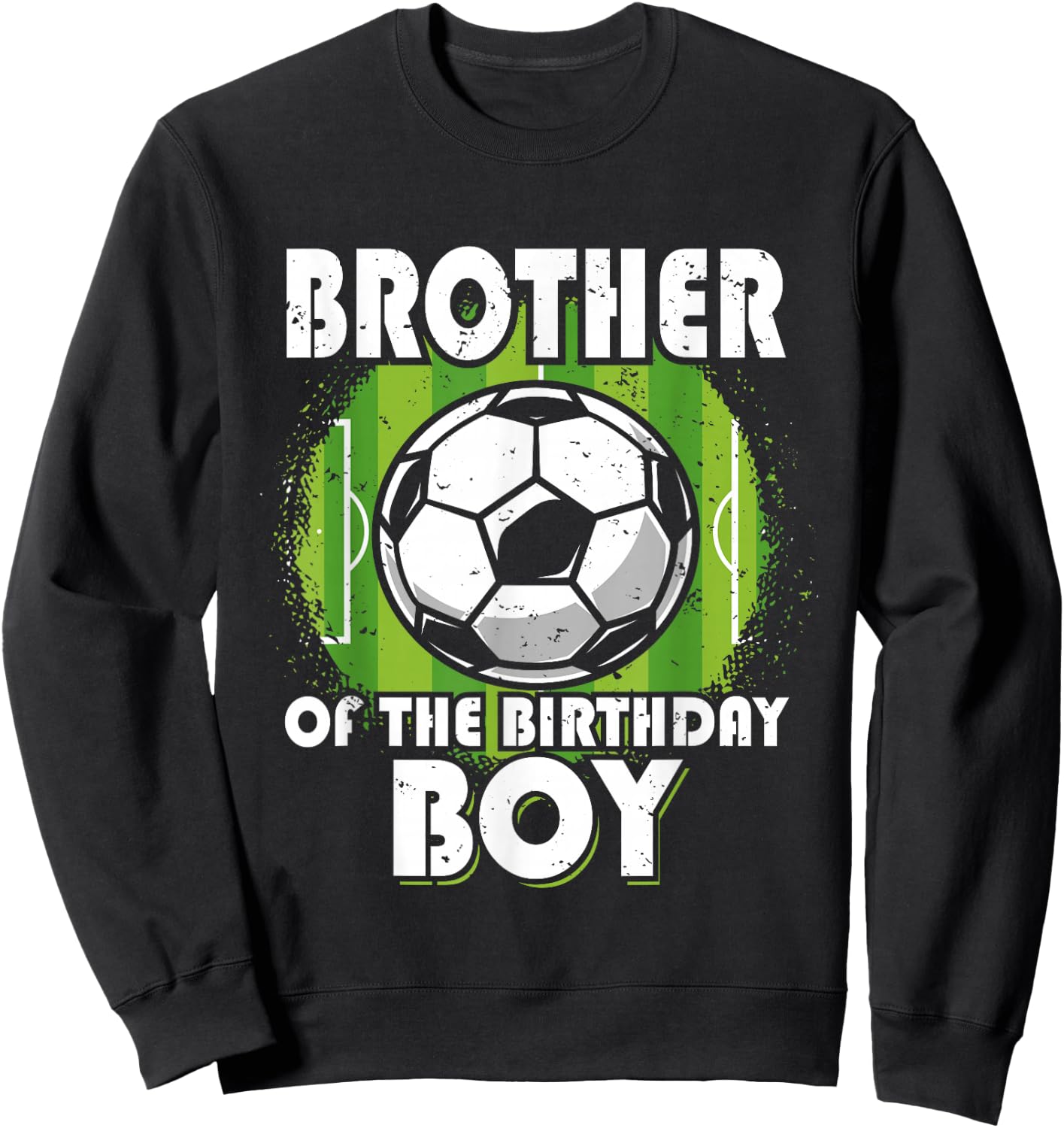 Brother Of The Birthday Boy Soccer Player Retro Style Sweatshirt - Sweatshirt | Black