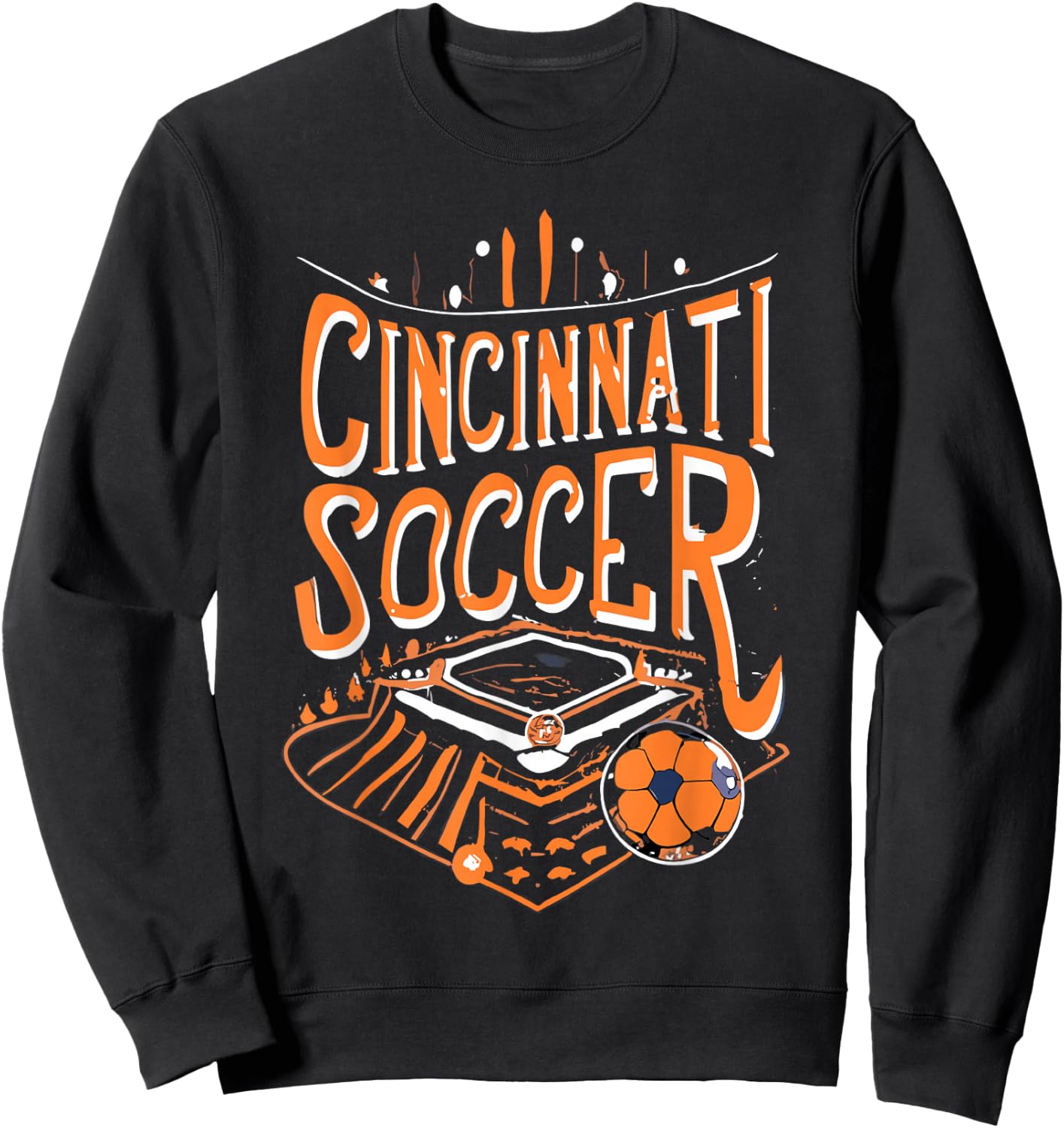 Cincinnati Soccer Cincy Futbol Cool 'NATI Skyline Sweatshirt - Sweatshirt | Black