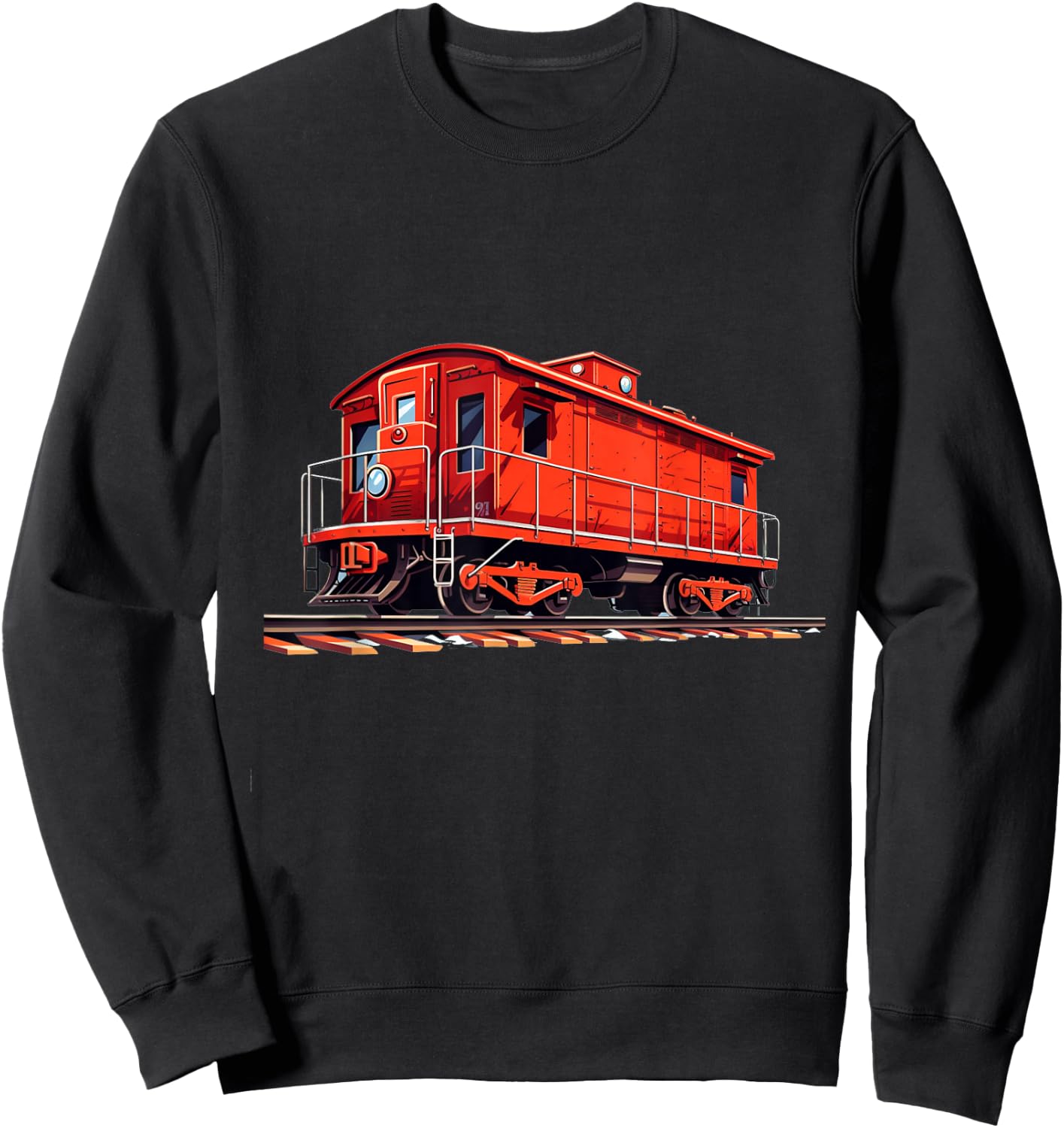 Funny Railroad Caboose for Rail and Railways Lovers Sweatshirt - Sweatshirt | Black