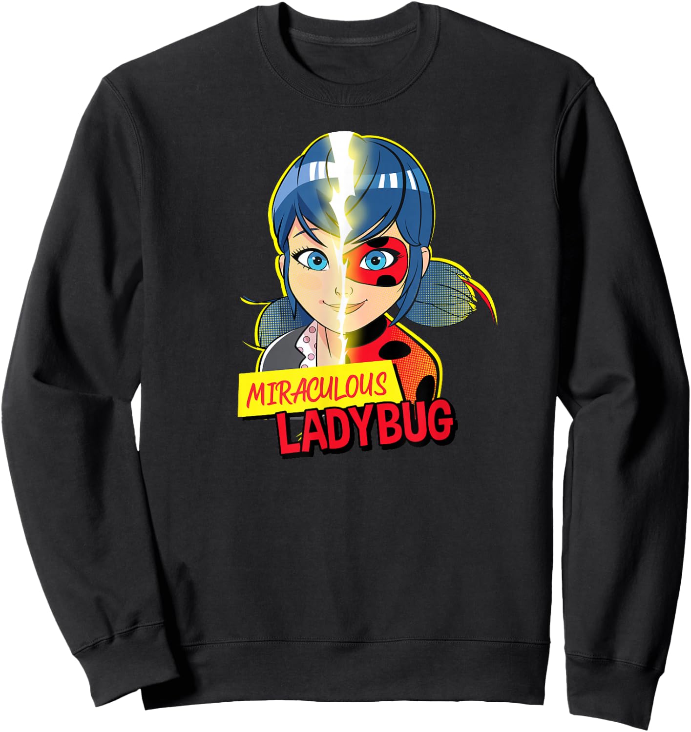 Miraculous Collection Ladybug Marinette Transformation Sweatshirt - Sweatshirt | Black