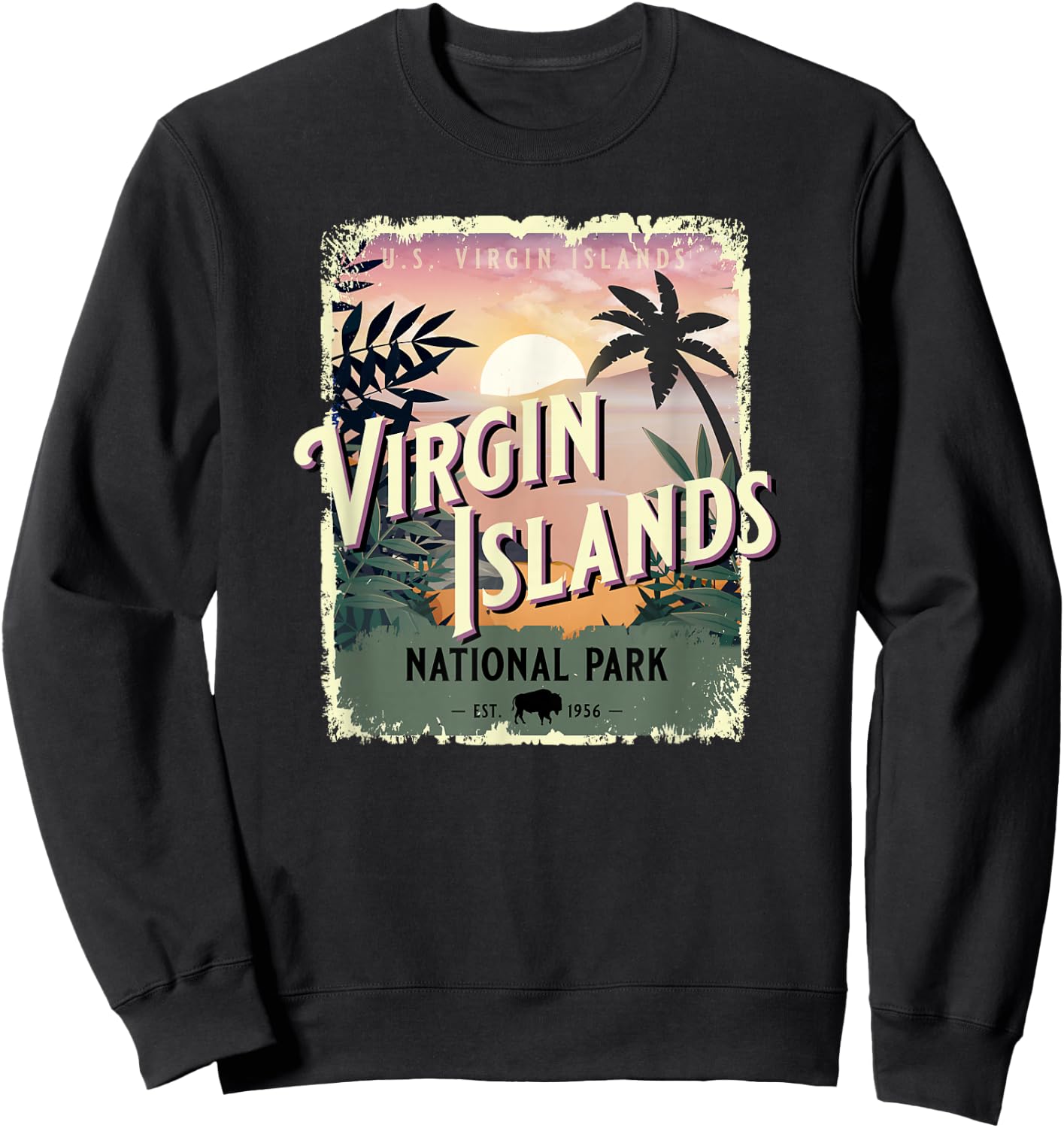 Virgin Islands National Park USA Tropical Caribbean Beach Sweatshirt - Sweatshirt | Black