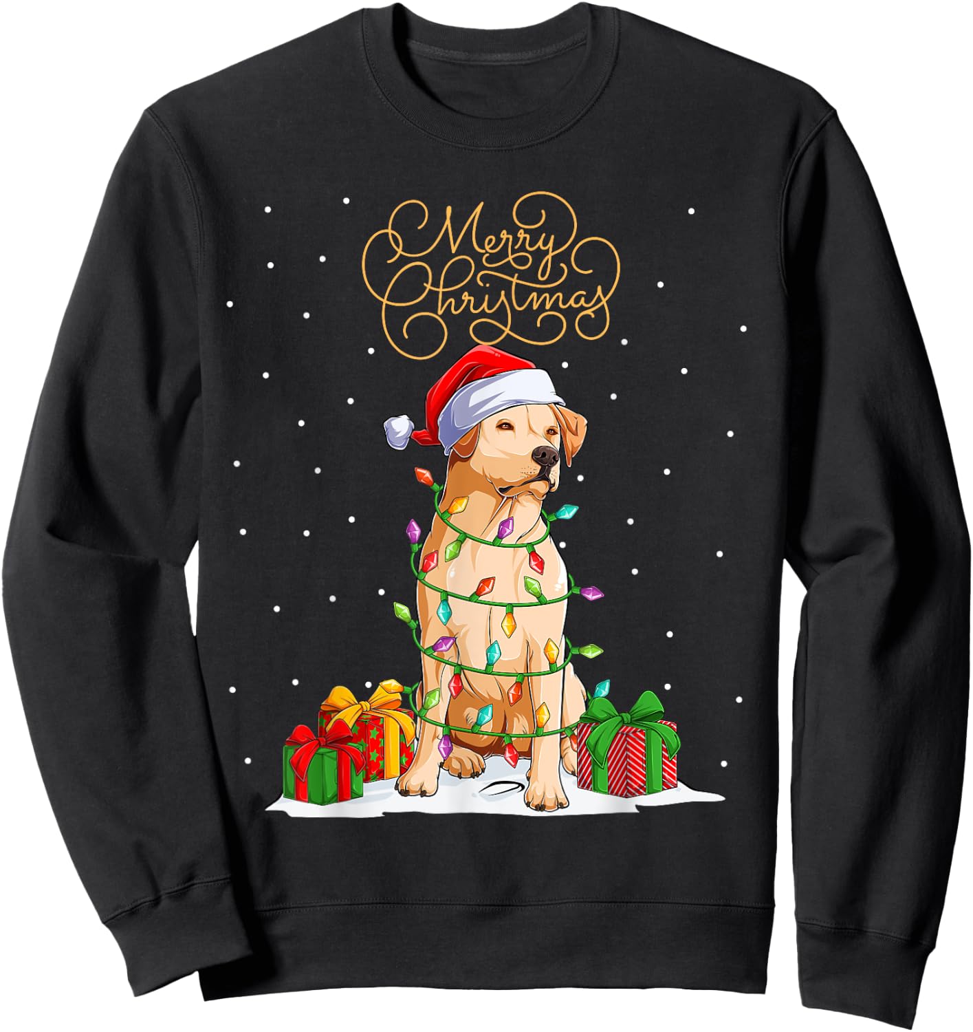 Labrador Retriever Merry Christmas Xmas Lab Christmas Dog Sweatshirt - Sweatshirt | Black