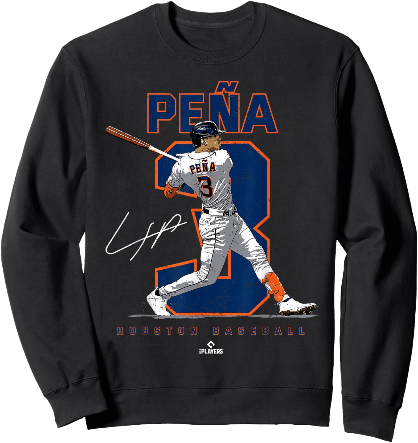 Number and Portrait Jeremy Pena Houston MLBPA Sweatshirt - Sweatshirt | Black