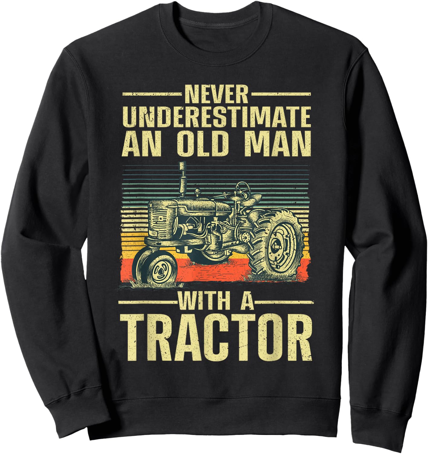 Cool Tractor Design for Grandpa Men Tractor Driver Farming Small Sweatshirt - Sweatshirt | Black