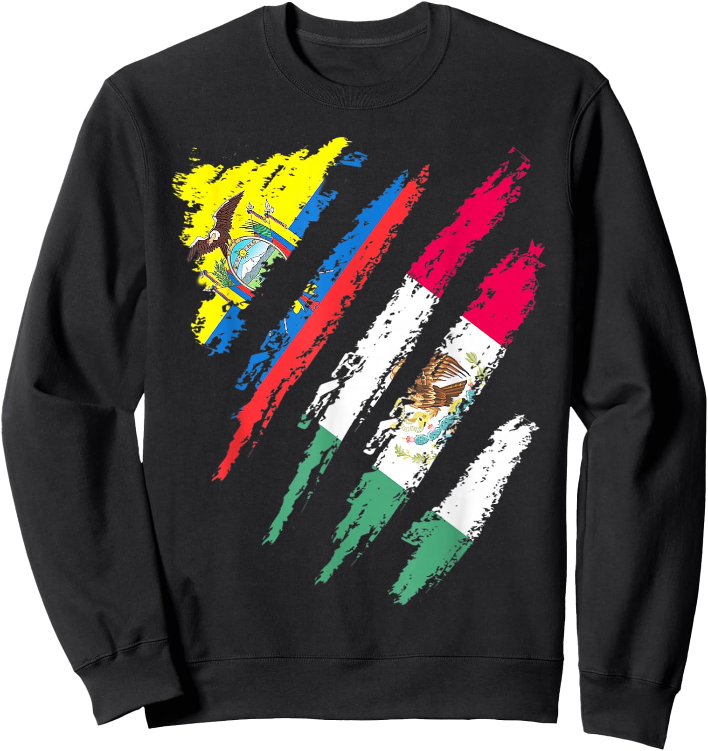 Ecuador Flag Mexico Grown Patriot Country Stripes Sweatshirt - Sweatshirt | Black